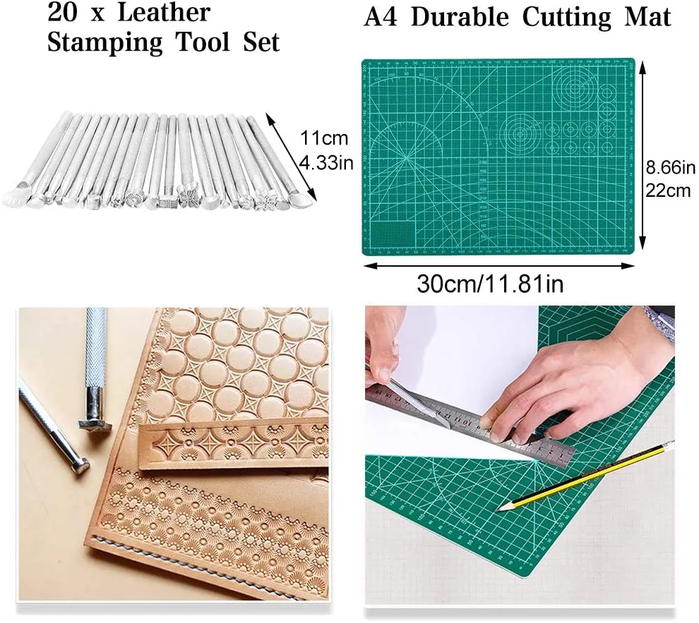 273 Pcs Leather Work Tools and Supplies with Leather Tool Box