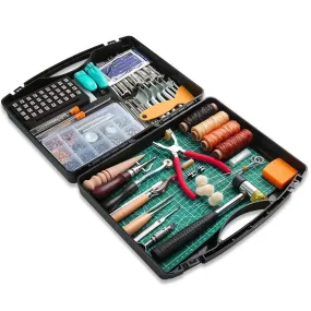 273 Pcs Leather Work Tools and Supplies with Leather Tool Box