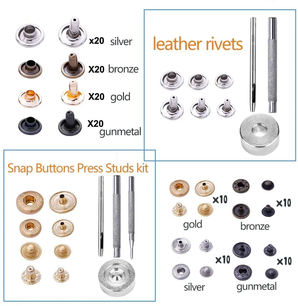 273 Pcs Leather Work Tools and Supplies with Leather Tool Box