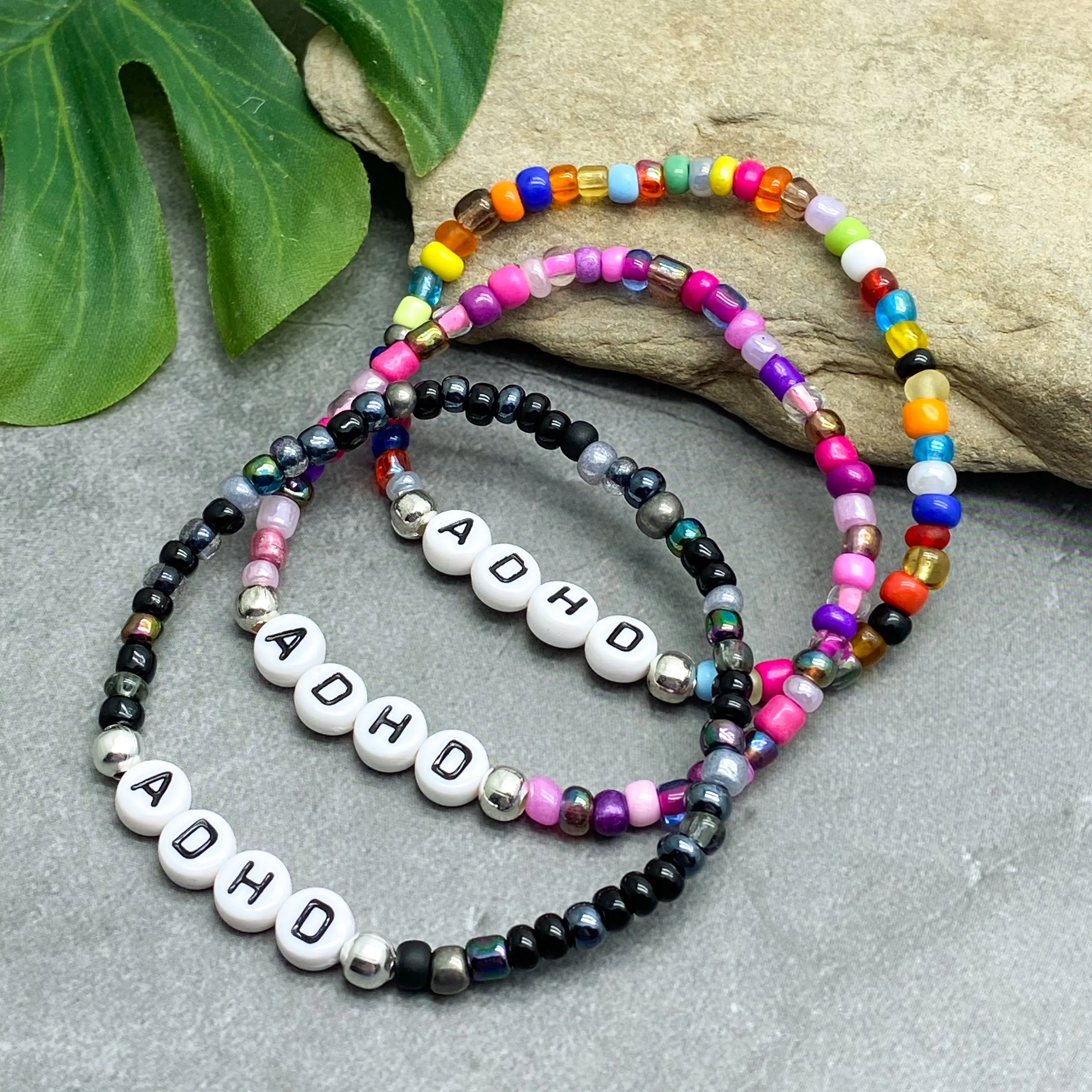 ADHD Glass Seed Bead Bracelet