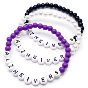 ALZHEIMERS Acrylic Letter Bead Bracelet