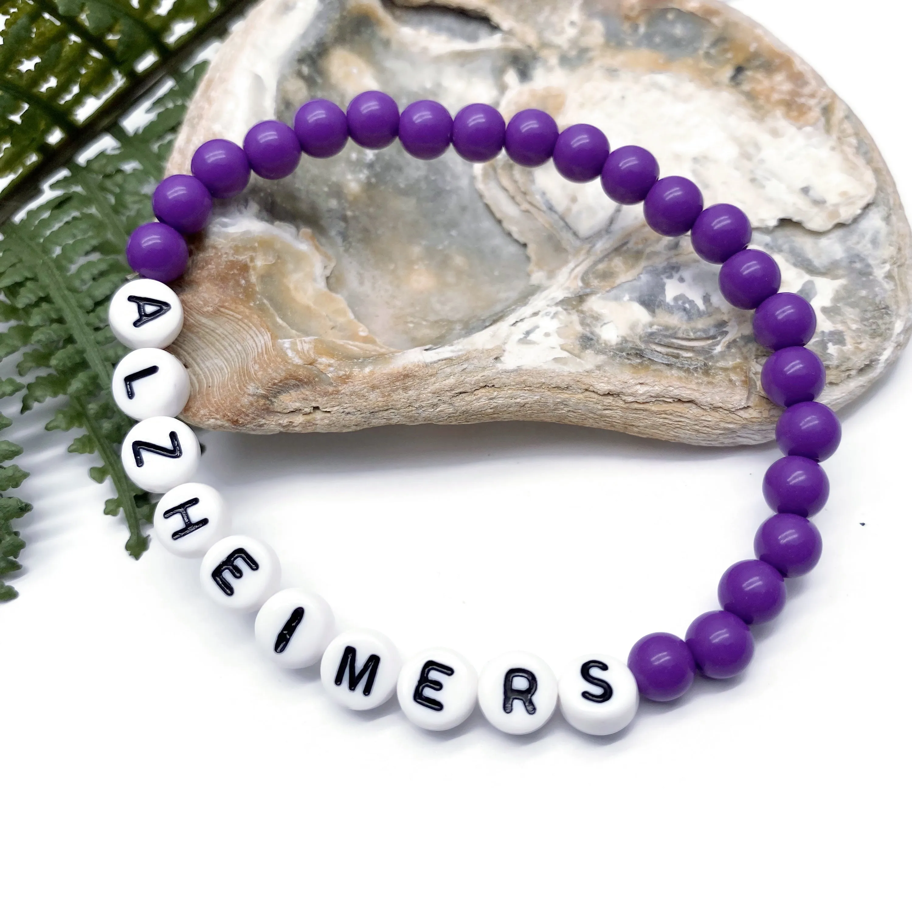ALZHEIMERS Acrylic Letter Bead Bracelet