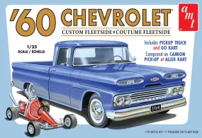 AMT 1960 Chevrolet Custom Fleetside Pickup with Go Kart 1/25 Model Kit