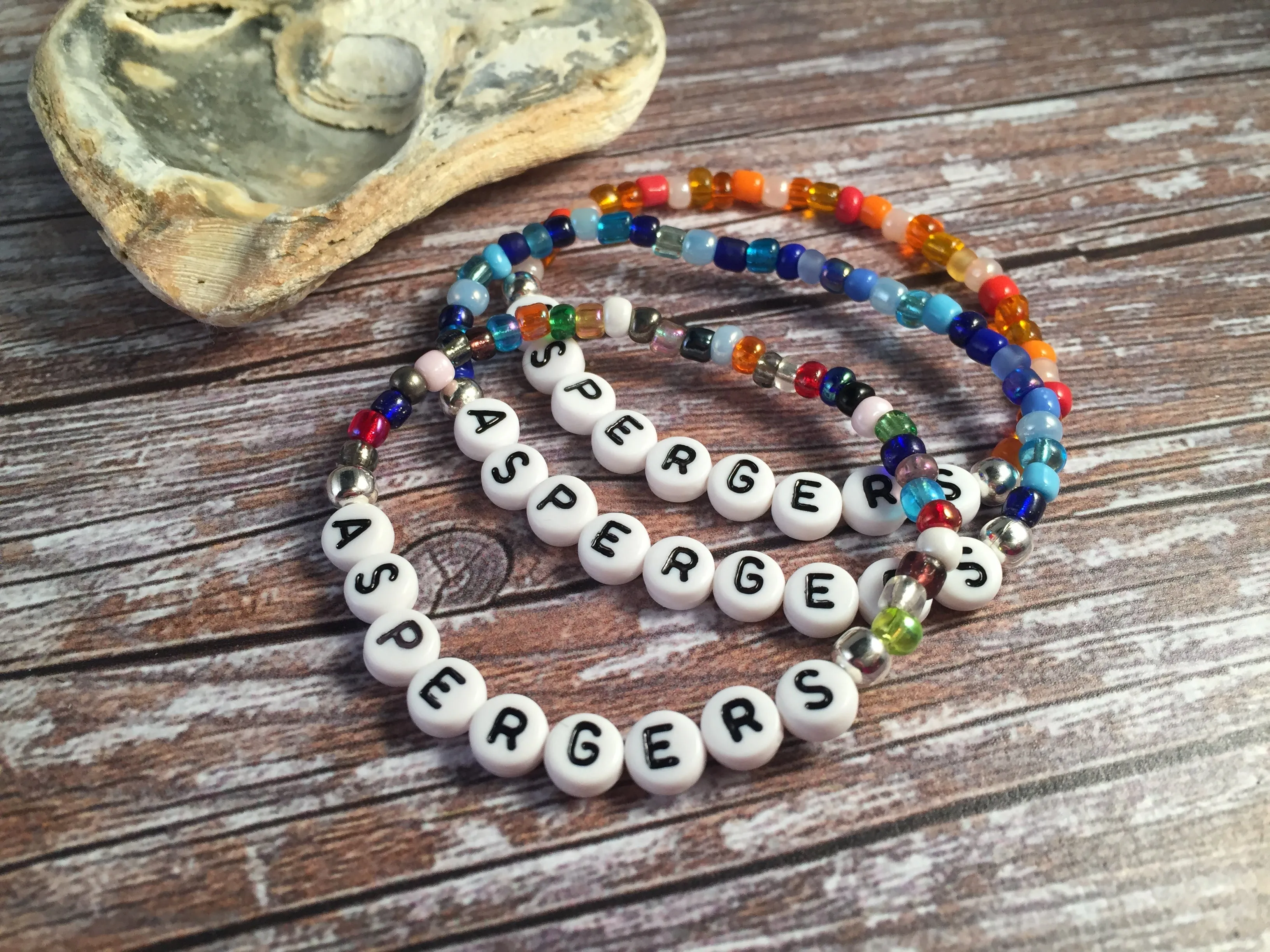 ASPERGERS Glass Seed Bead Bracelet