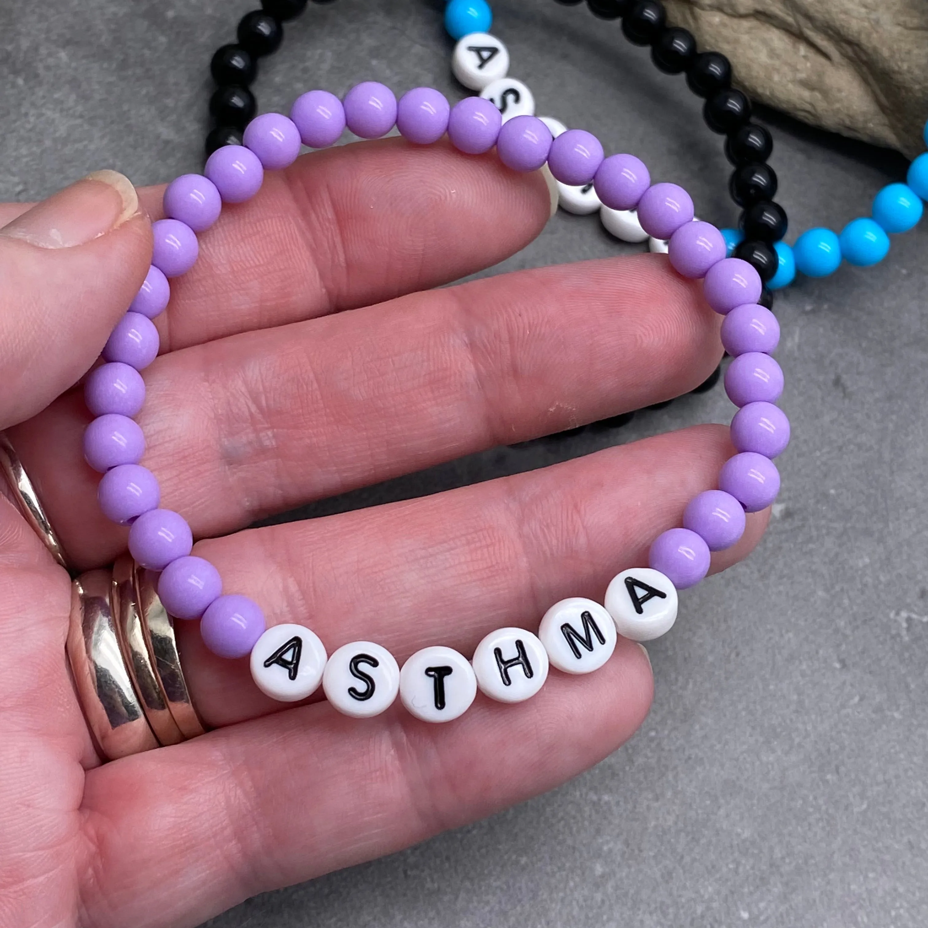 ASTHMA Acrylic Letter Bead Bracelet