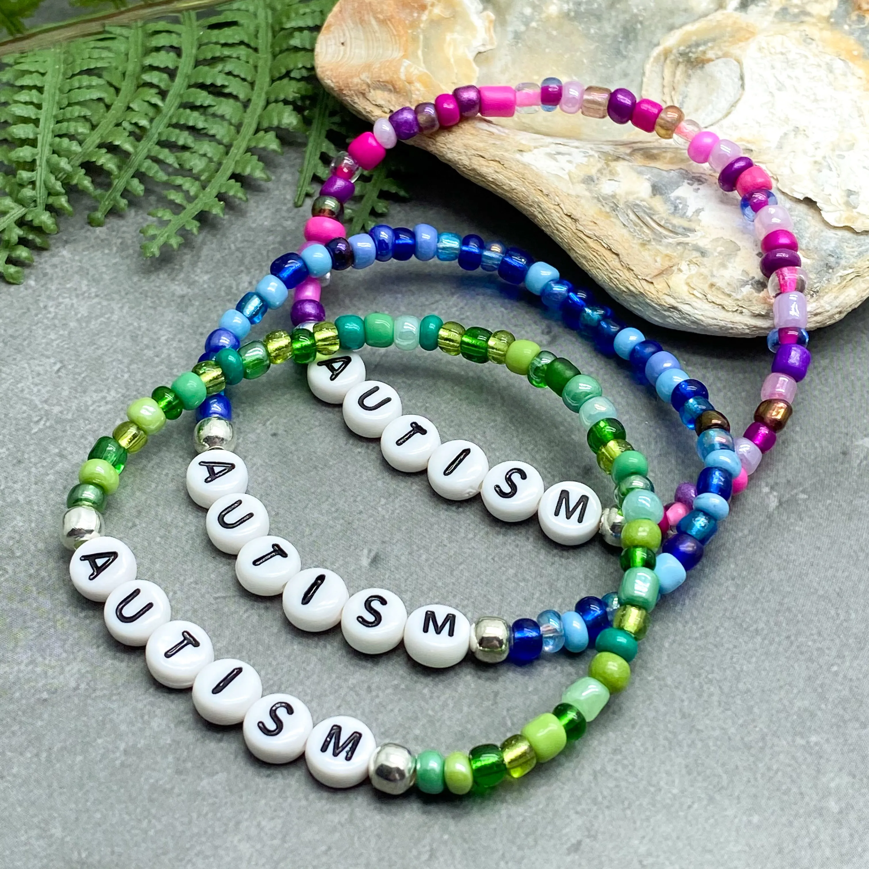 AUTISM Glass Seed Bead Bracelet
