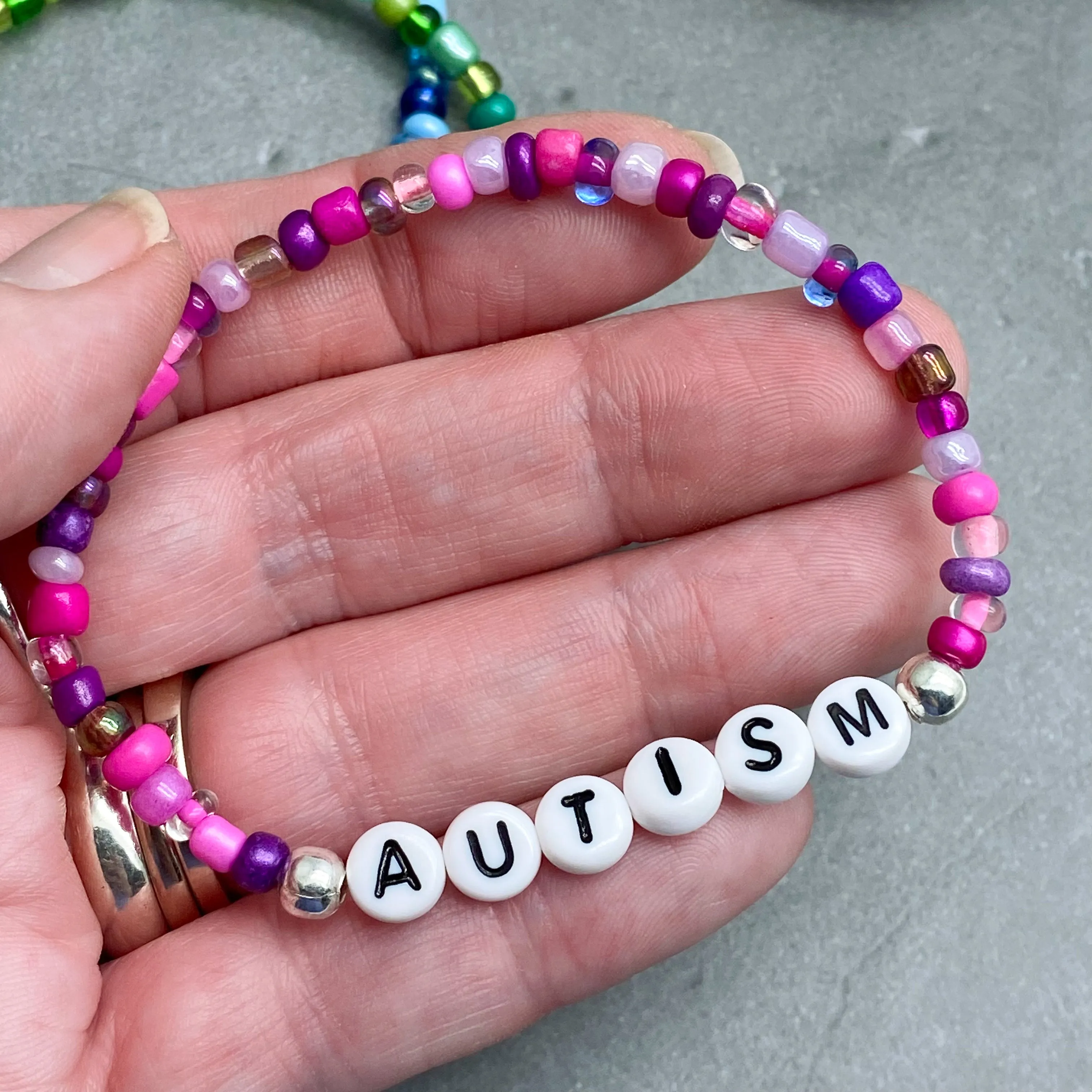 AUTISM Glass Seed Bead Bracelet