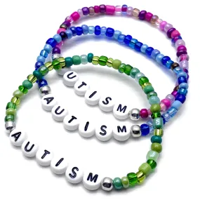 AUTISM Glass Seed Bead Bracelet
