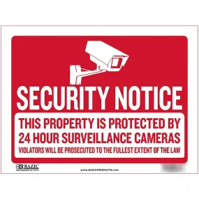 Bazic Security Notice Sign 12in x 16in