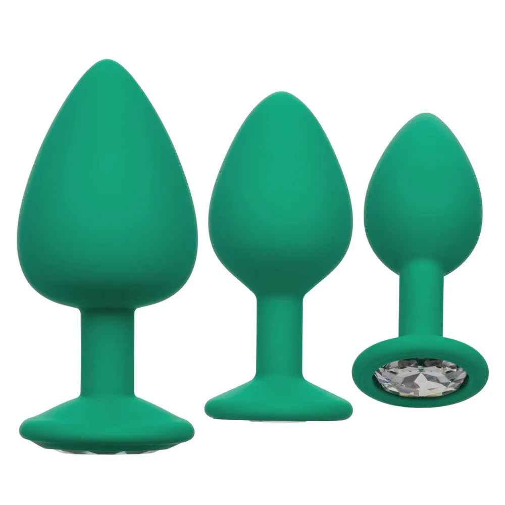Cheeky Gems Butt Plugs Set Green 3 Pieces