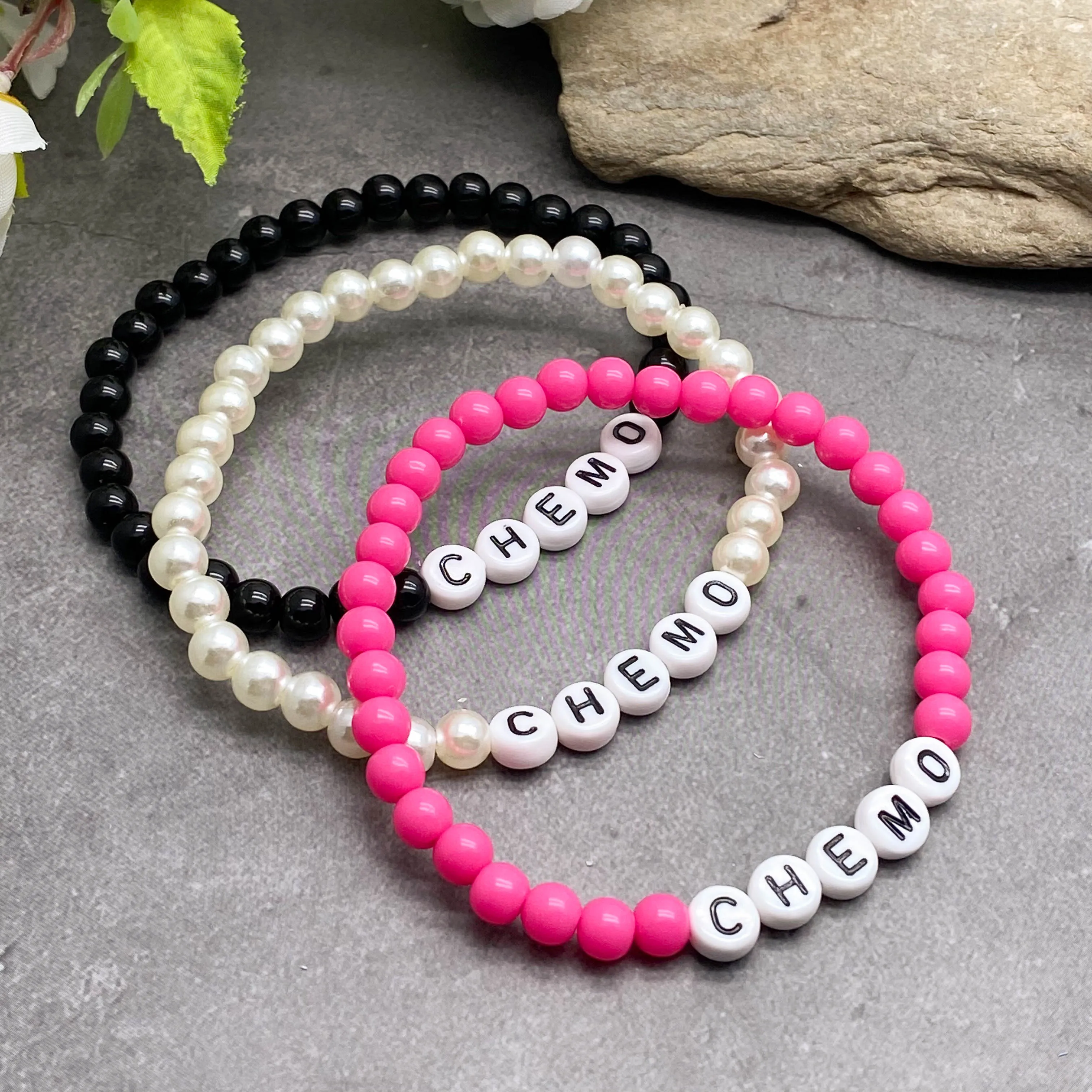 CHEMO Acrylic Letter Bead Bracelet