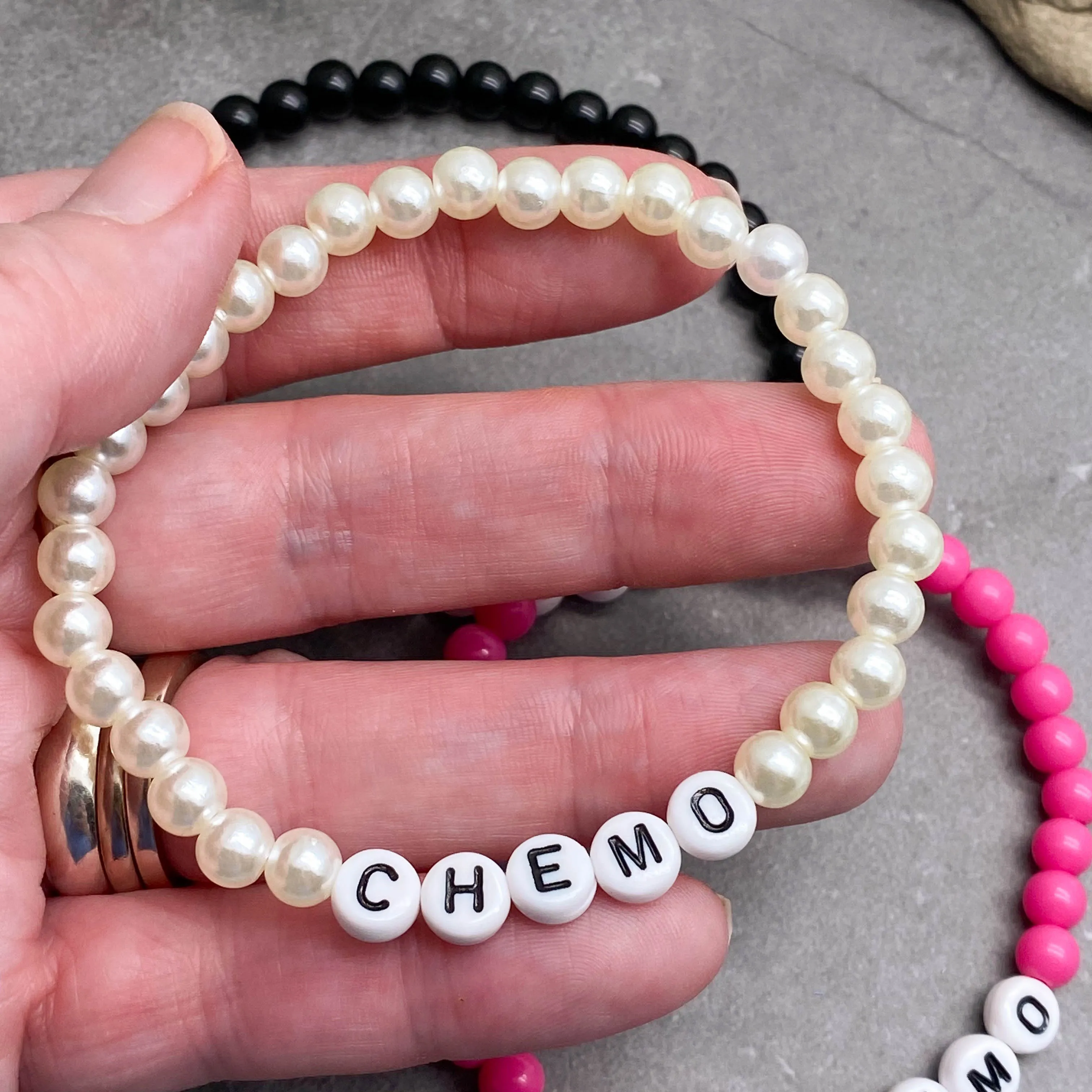 CHEMO Acrylic Letter Bead Bracelet