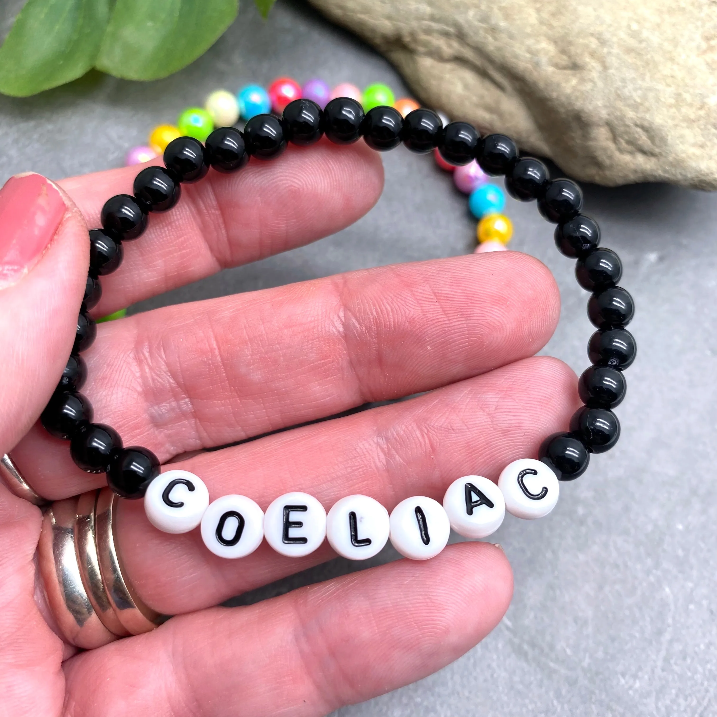 COELIAC Acrylic Letter Bead Bracelet