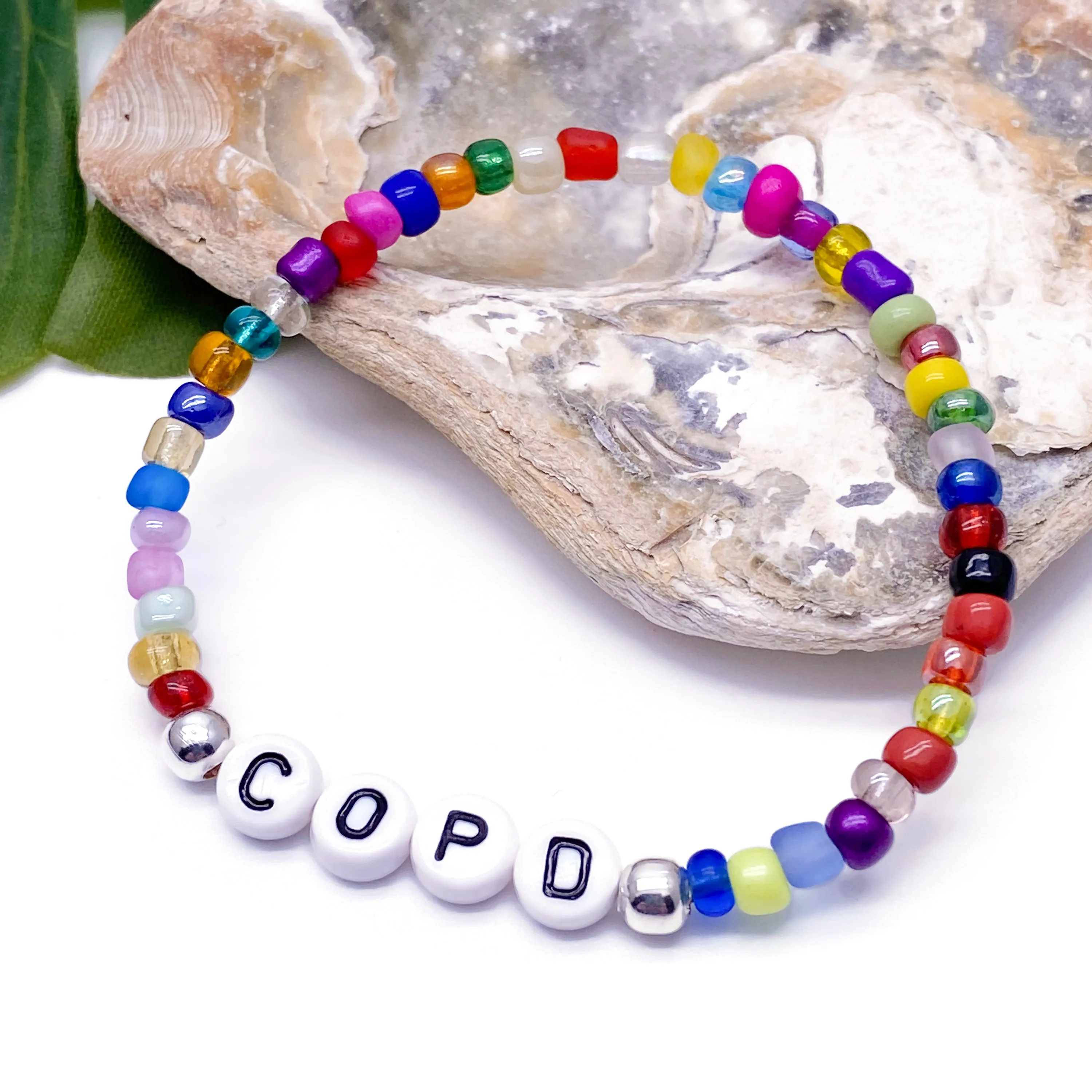 COPD Glass Seed Bead Bracelet