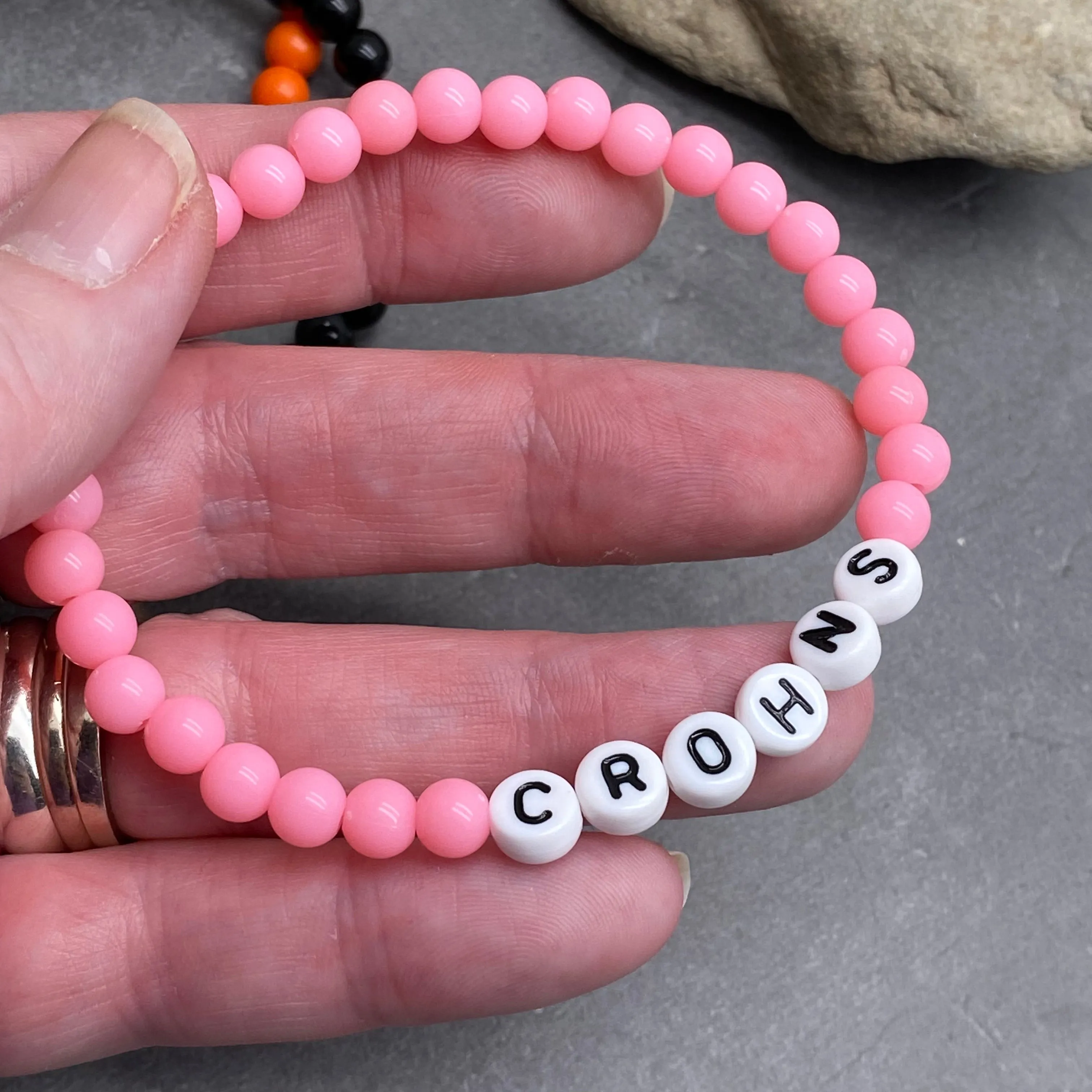 CROHNS Acrylic Letter Bead Bracelet