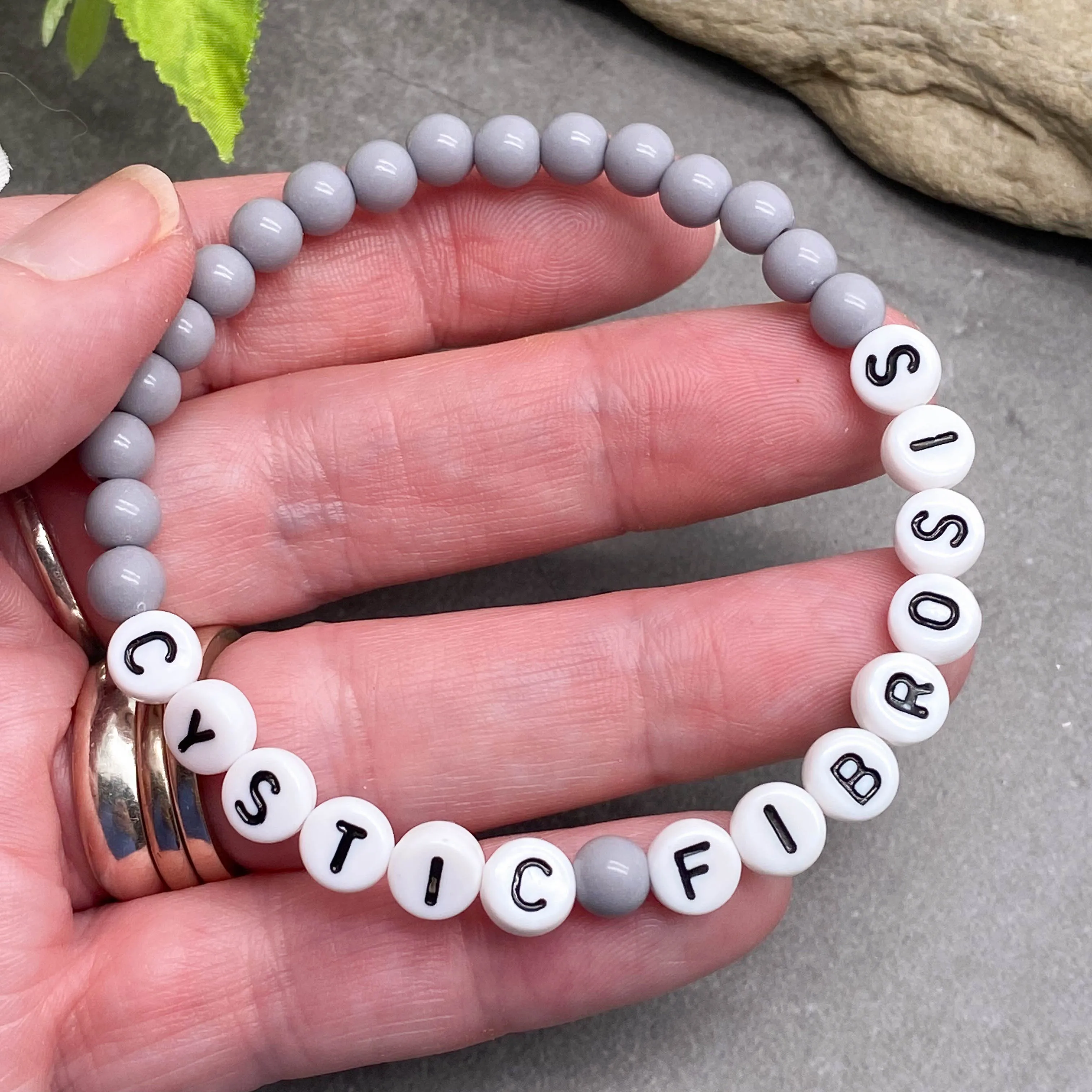 CYSTIC FIBROSIS Acrylic Letter Bead Bracelet