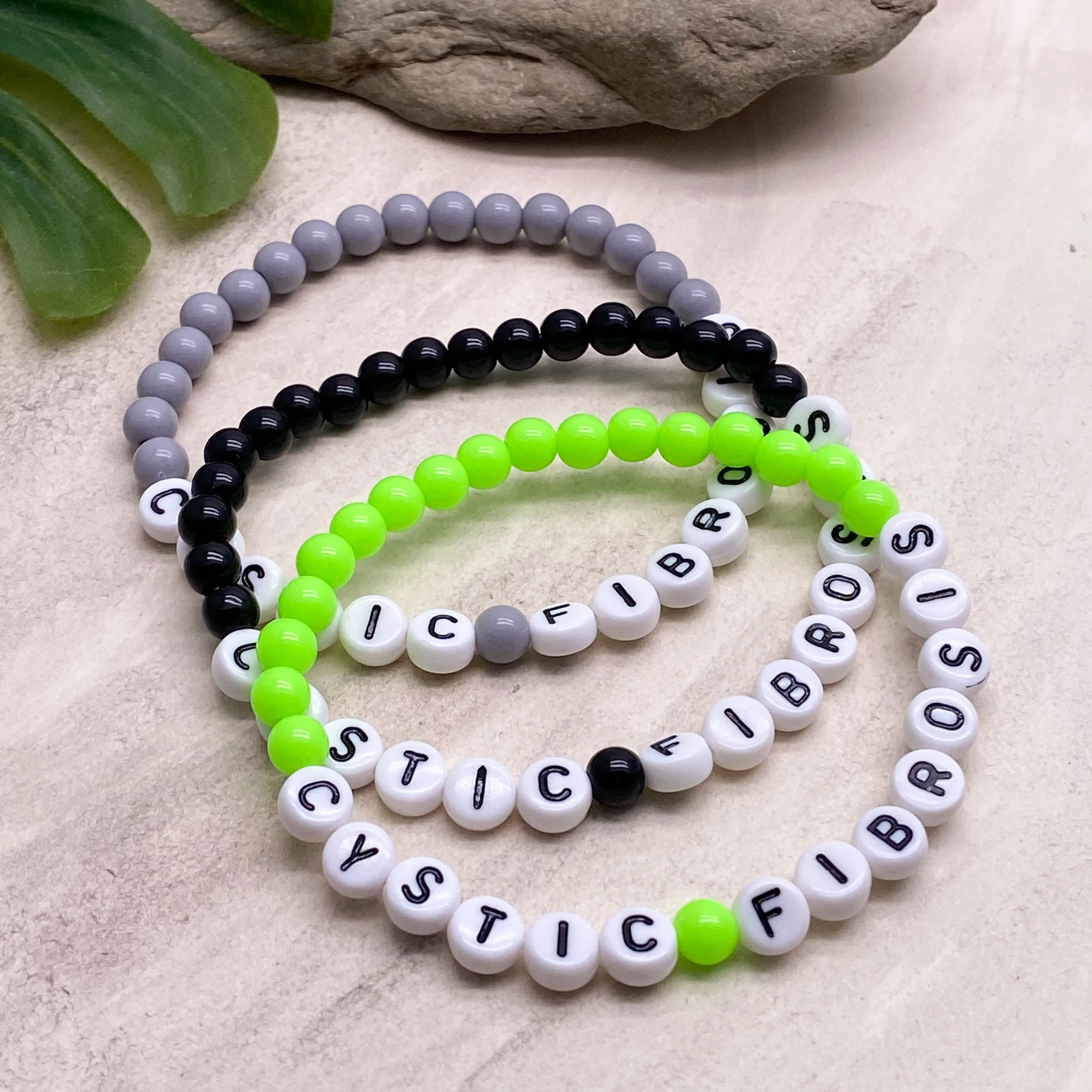 CYSTIC FIBROSIS Acrylic Letter Bead Bracelet