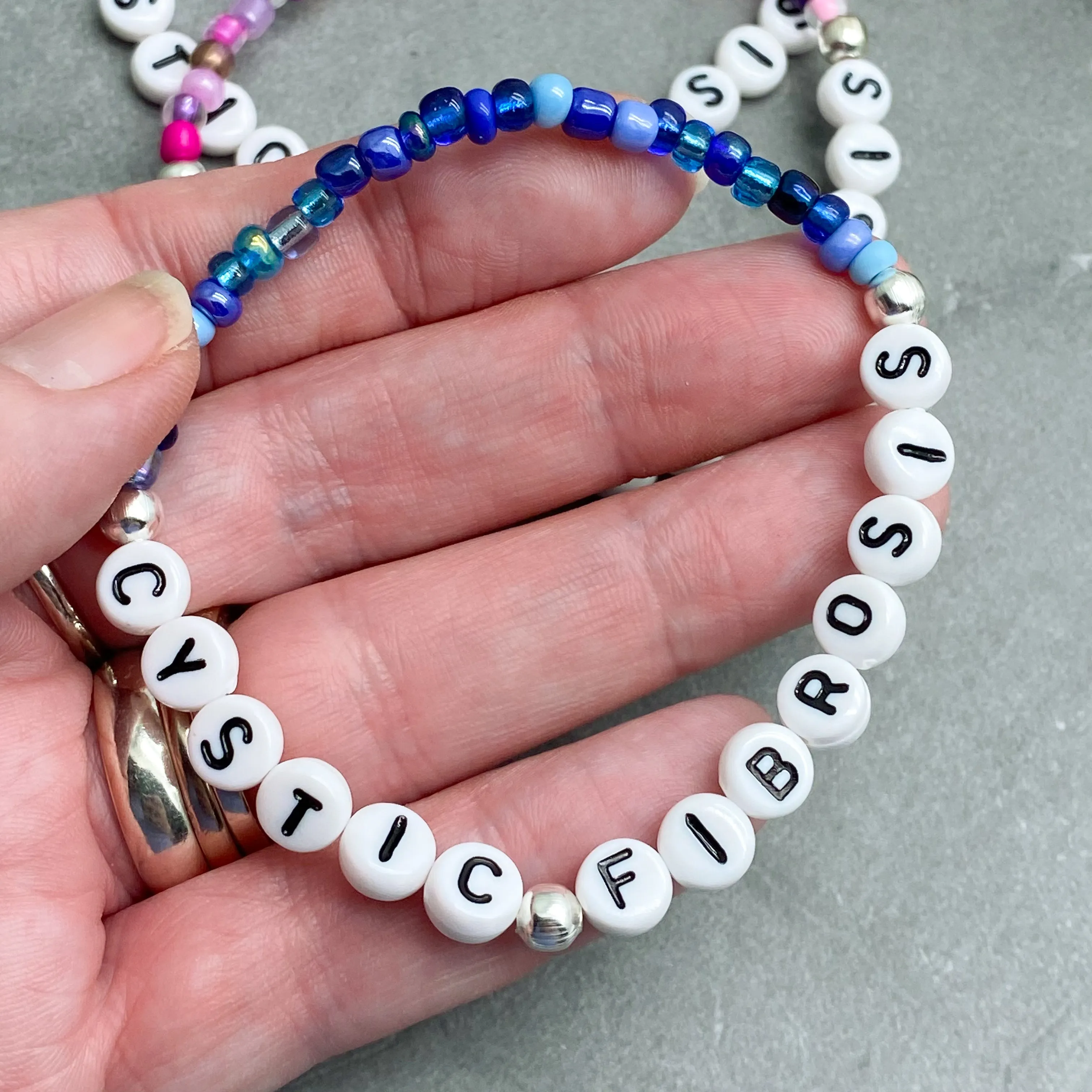 CYSTIC FIBROSIS Glass Seed Bead Bracelet