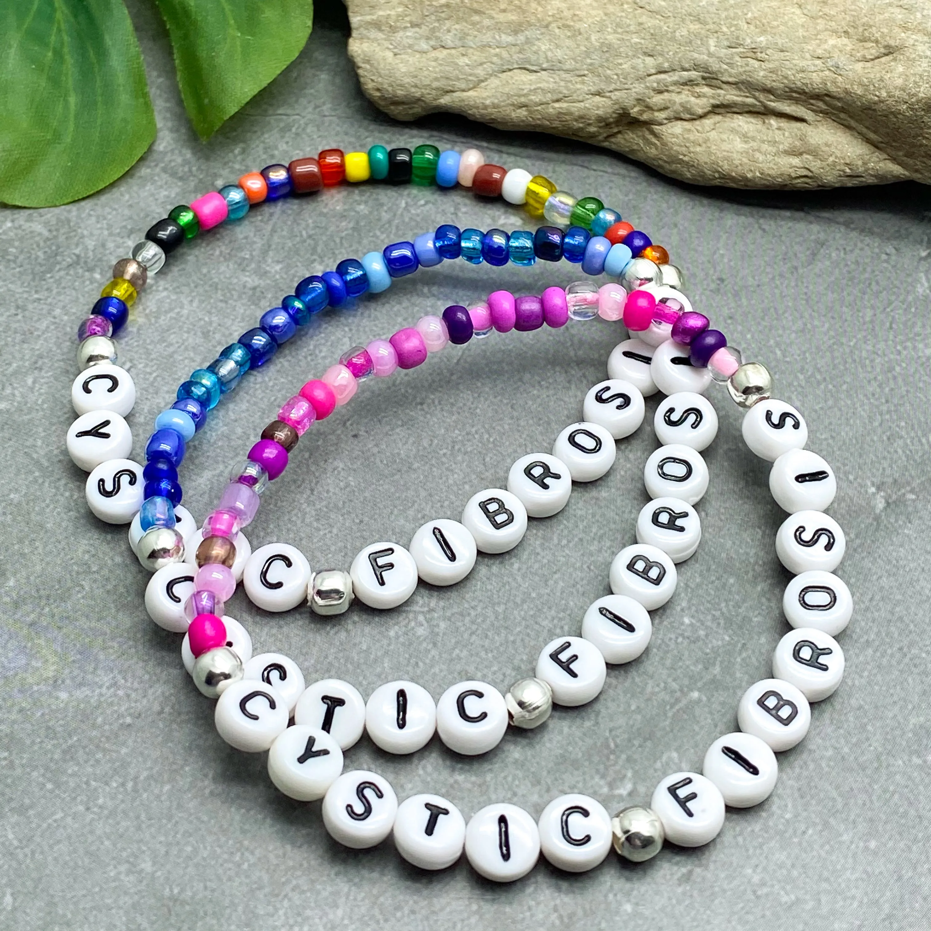 CYSTIC FIBROSIS Glass Seed Bead Bracelet