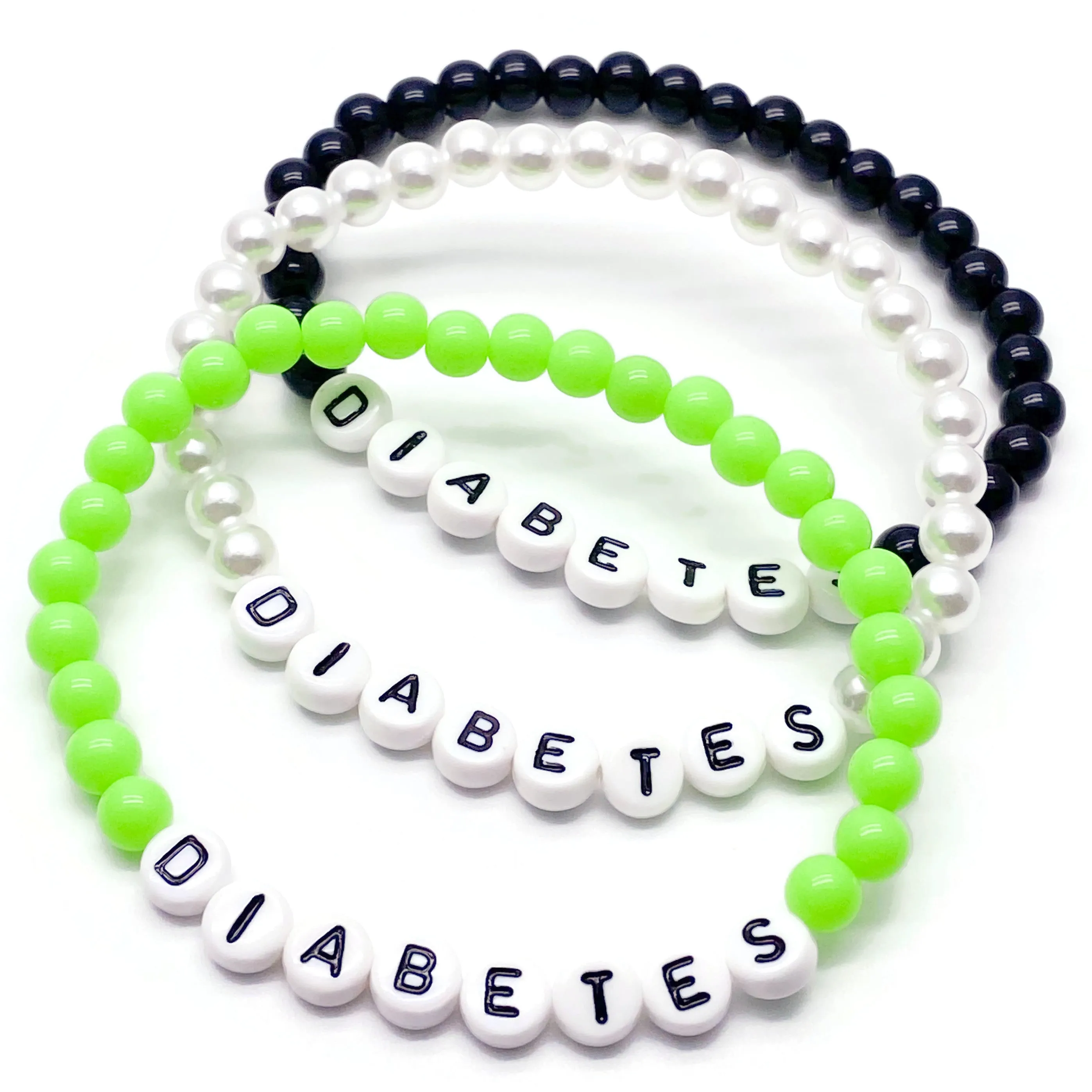 DIABETES Acrylic Letter Bead Bracelet