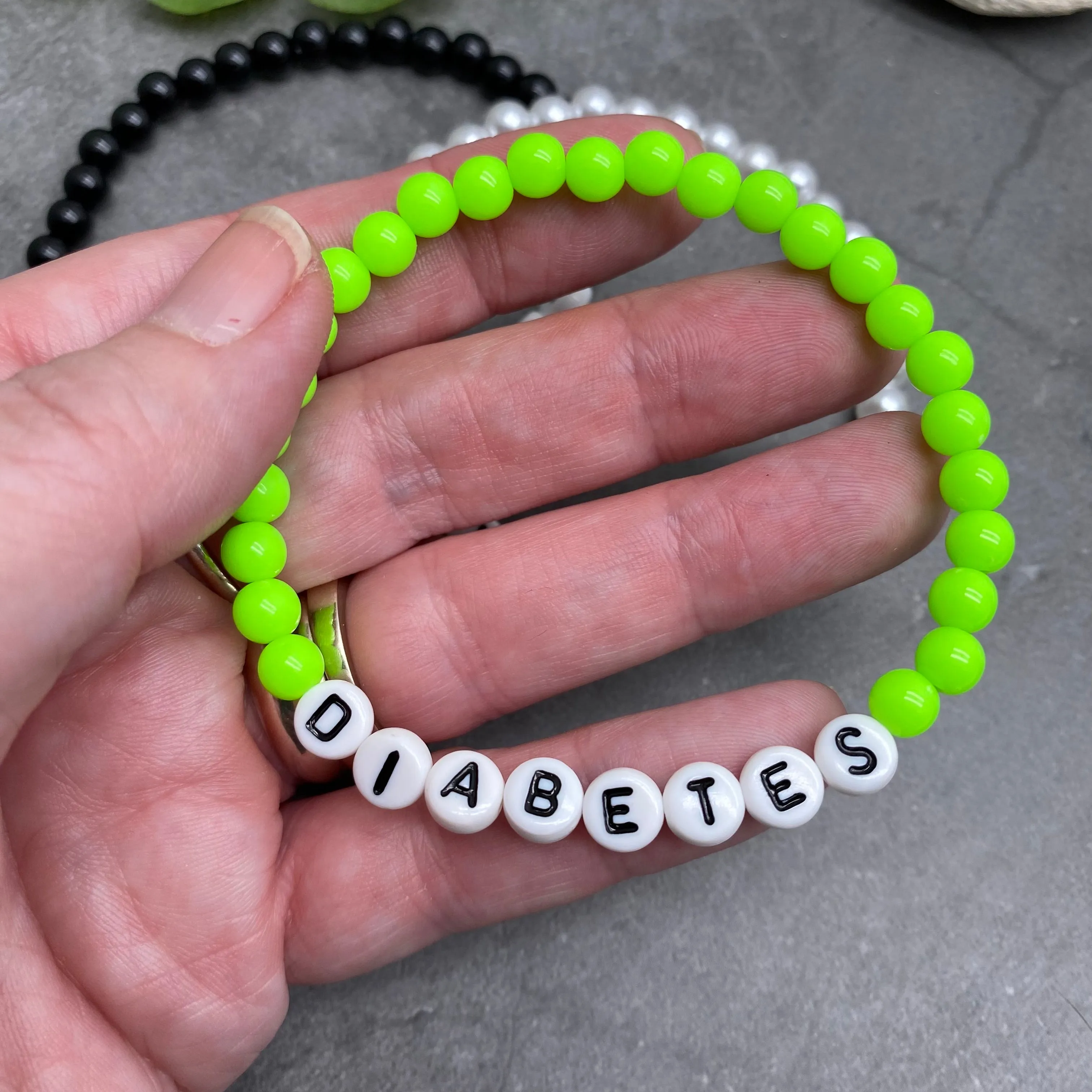 DIABETES Acrylic Letter Bead Bracelet
