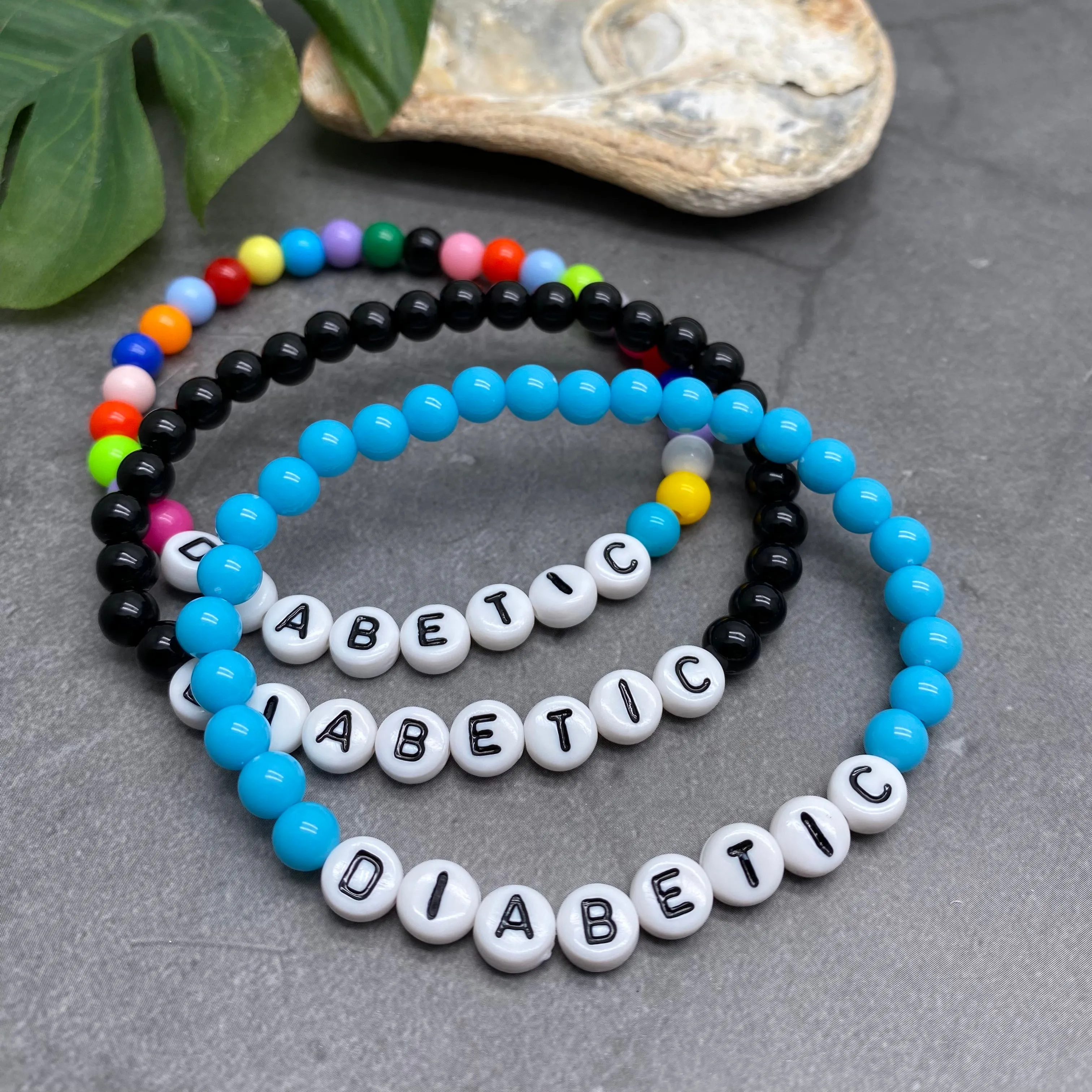 DIABETIC Acrylic Letter Bead Bracelet