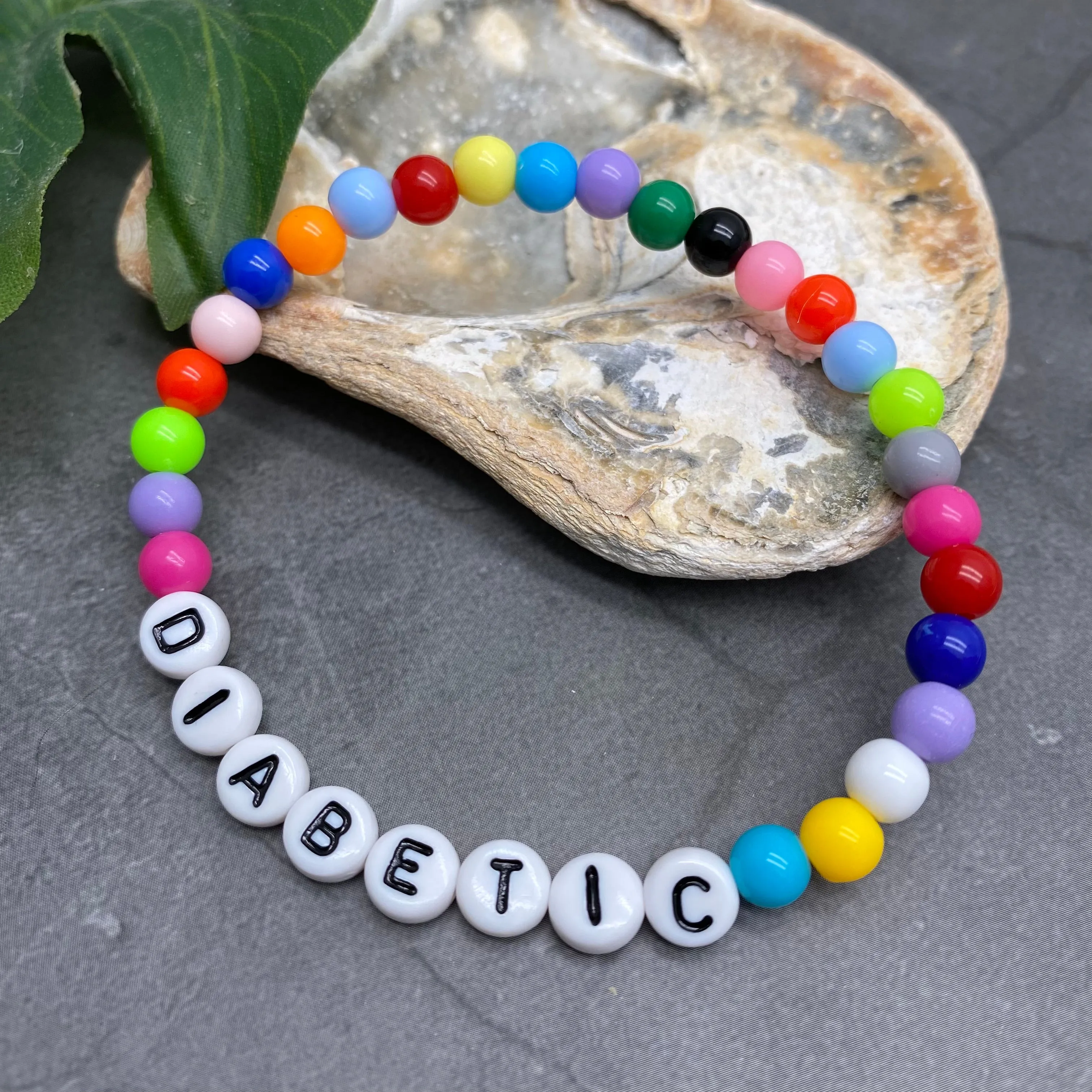DIABETIC Acrylic Letter Bead Bracelet