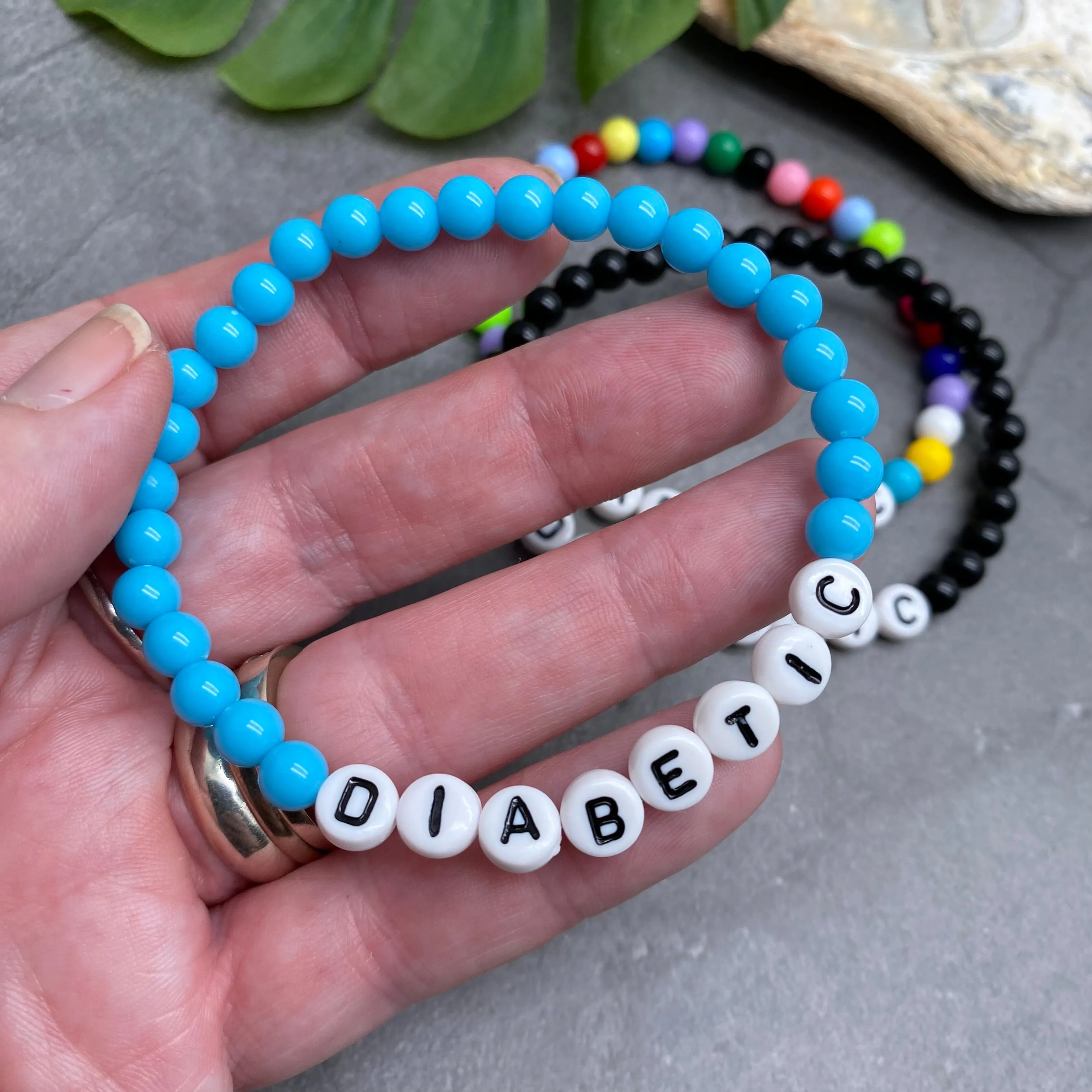 DIABETIC Acrylic Letter Bead Bracelet