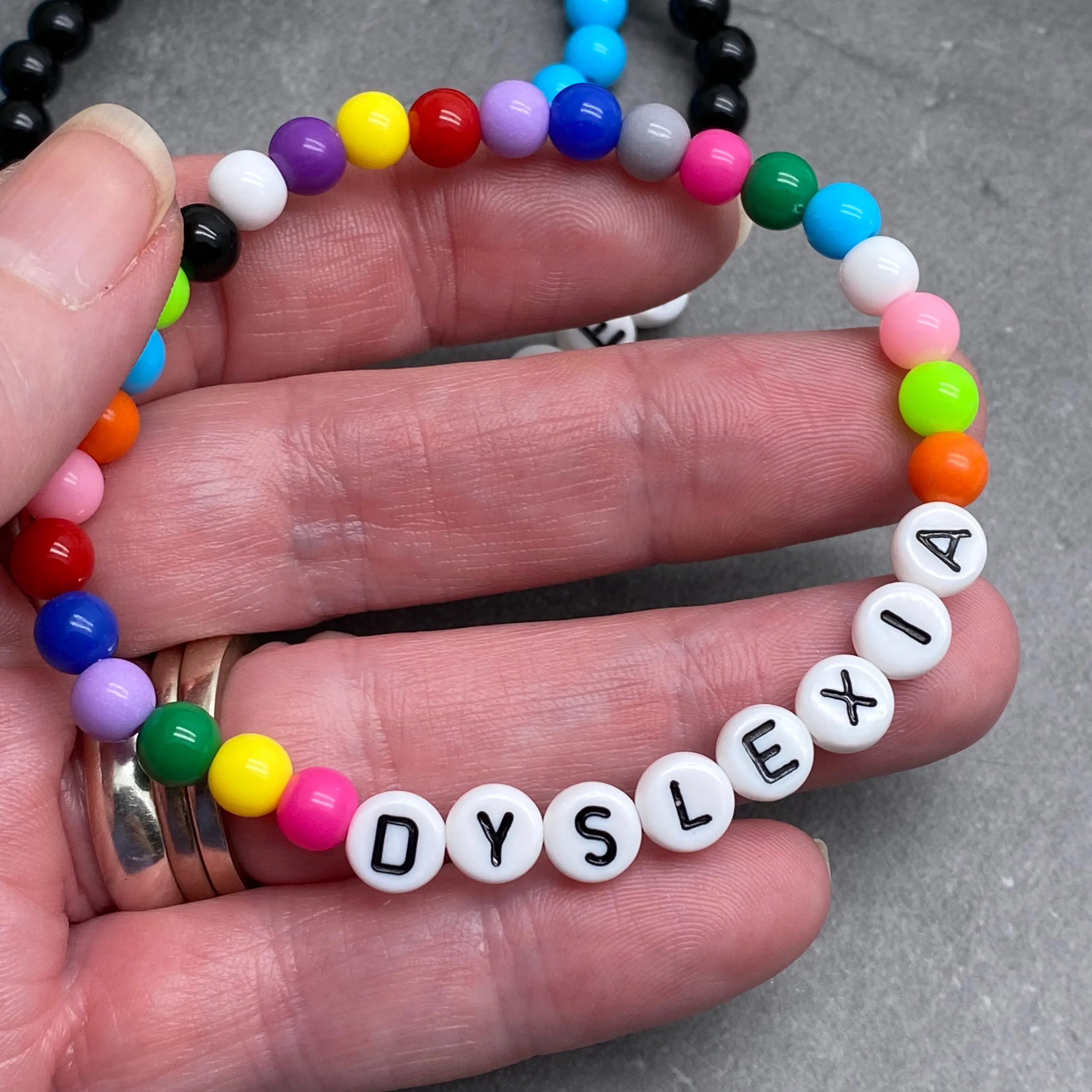 DYSLEXIA Acrylic Letter Bead Bracelet
