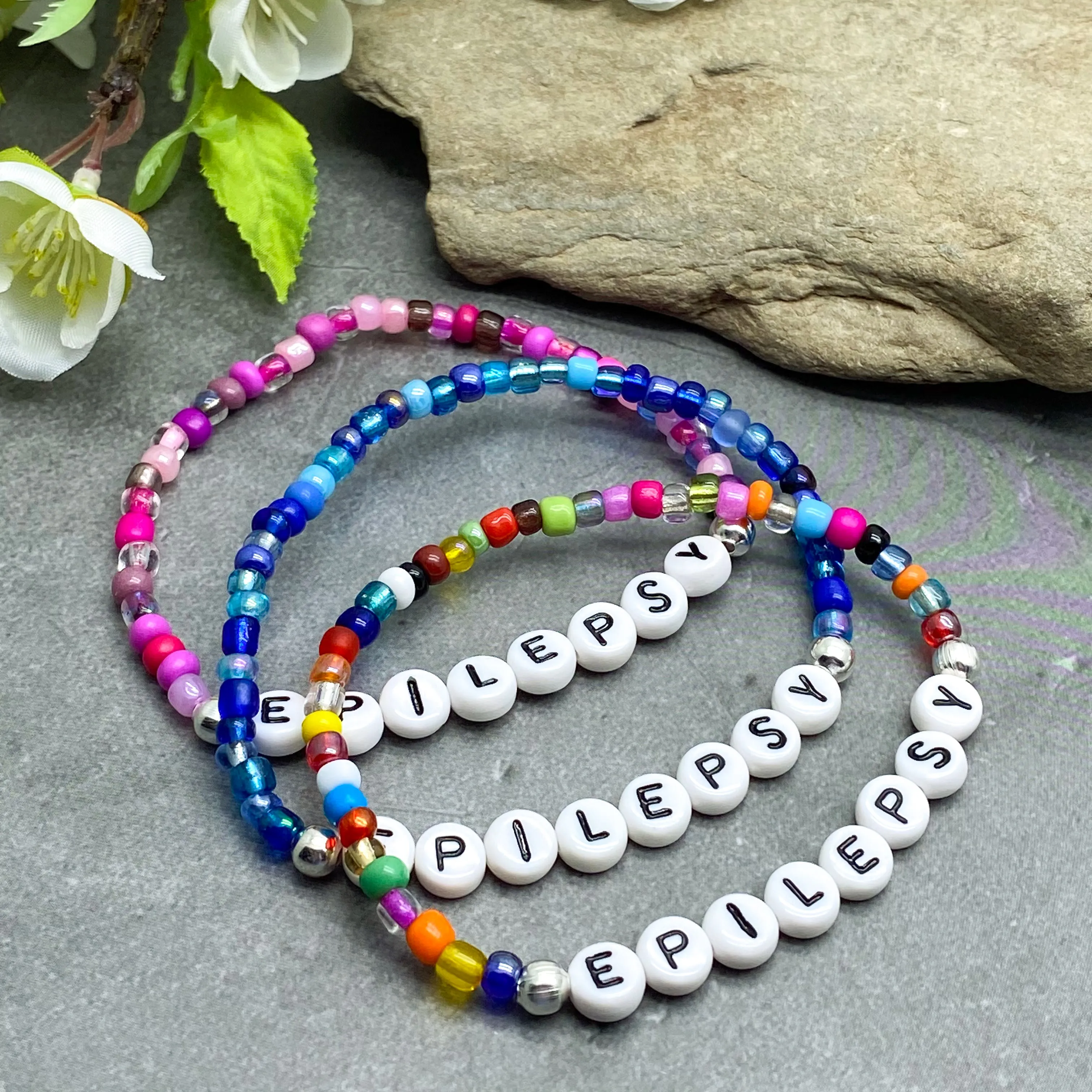 EPILEPSY Glass Seed Bead Bracelet