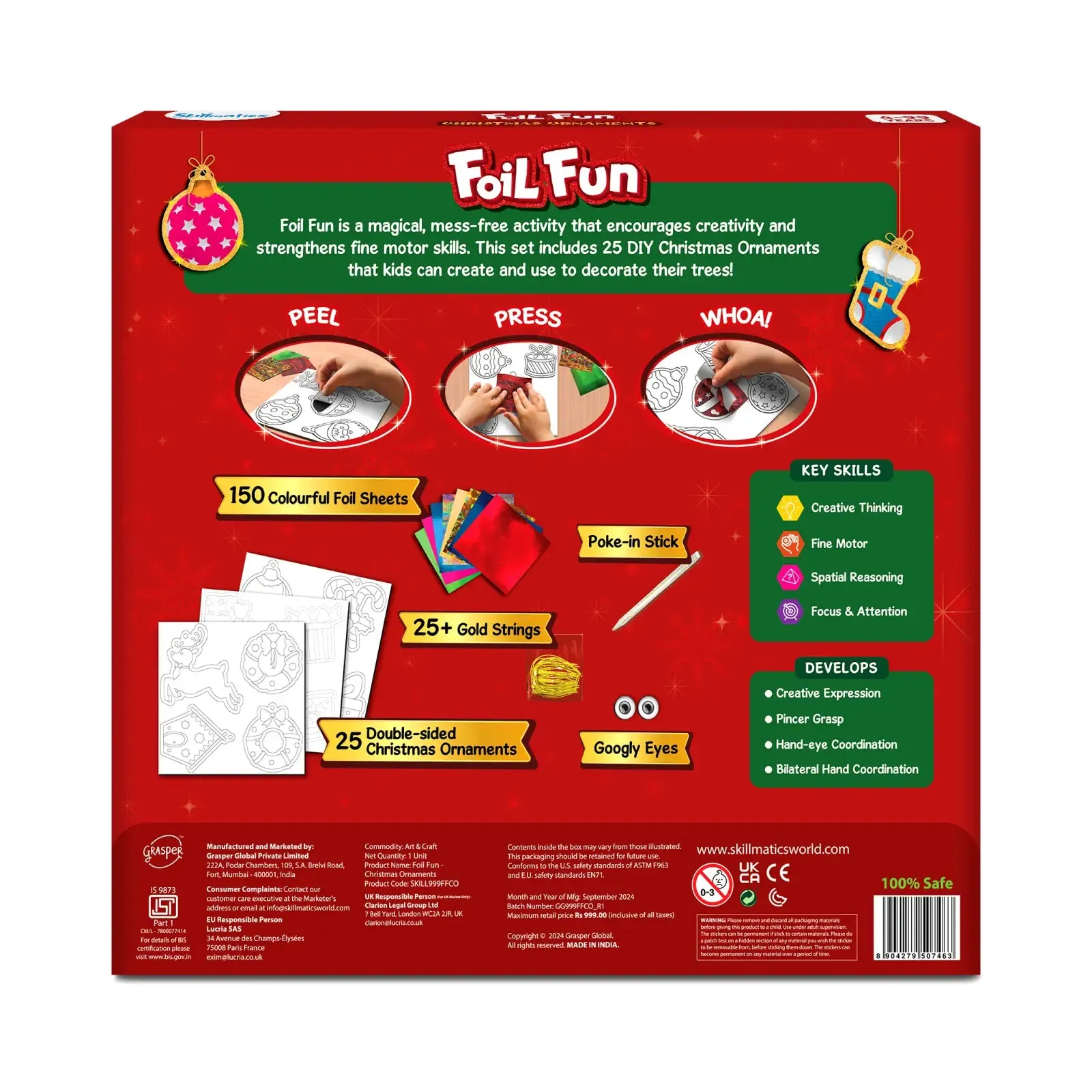 Foil Fun: Christmas Ornaments | No Mess Art Kit (ages 4 )