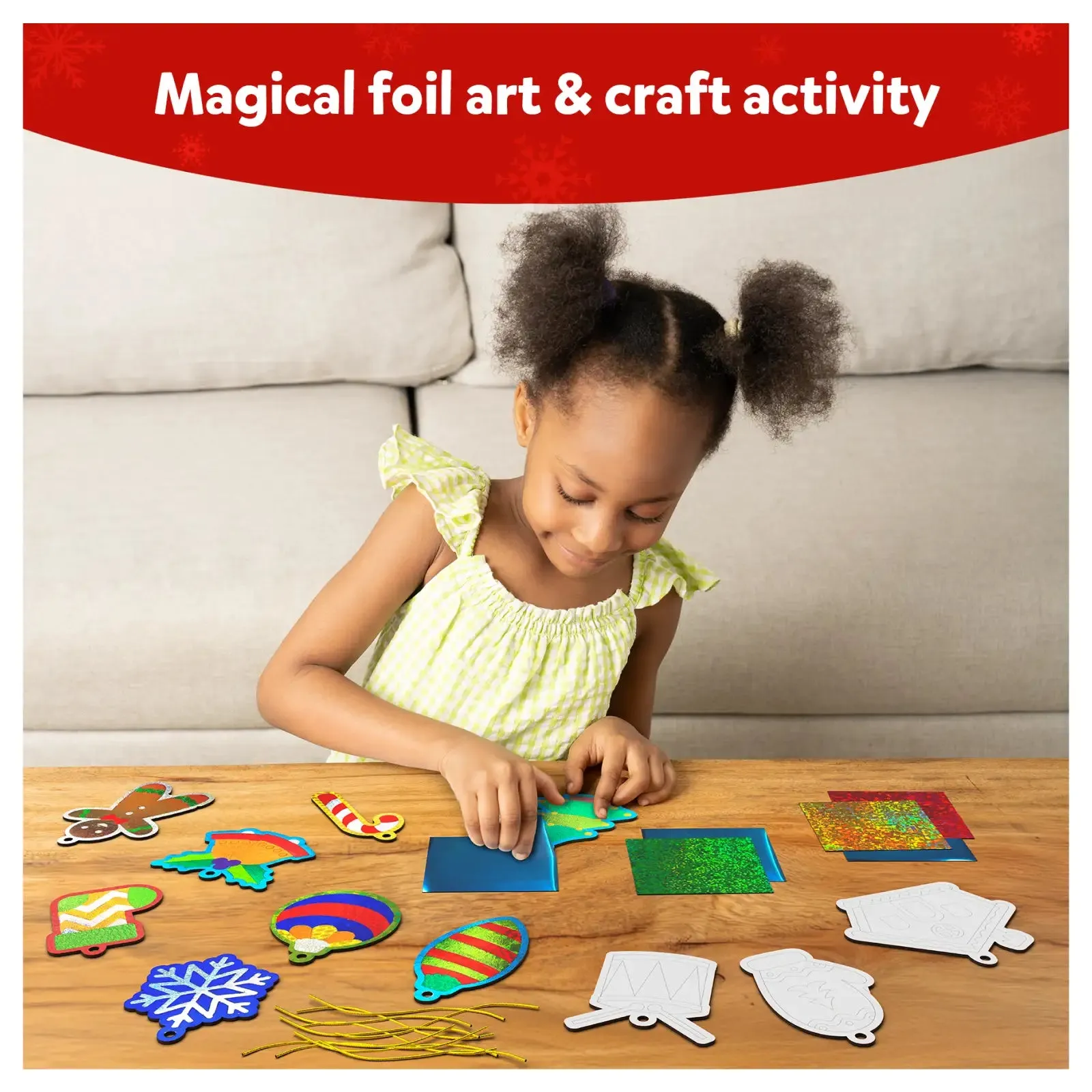 Foil Fun: Christmas Ornaments | No Mess Art Kit (ages 4 )