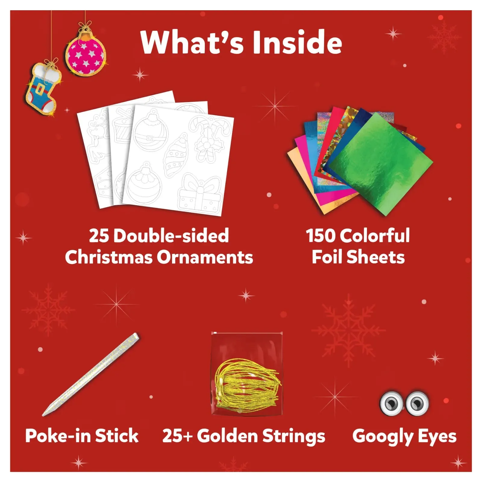 Foil Fun: Christmas Ornaments | No Mess Art Kit (ages 4 )