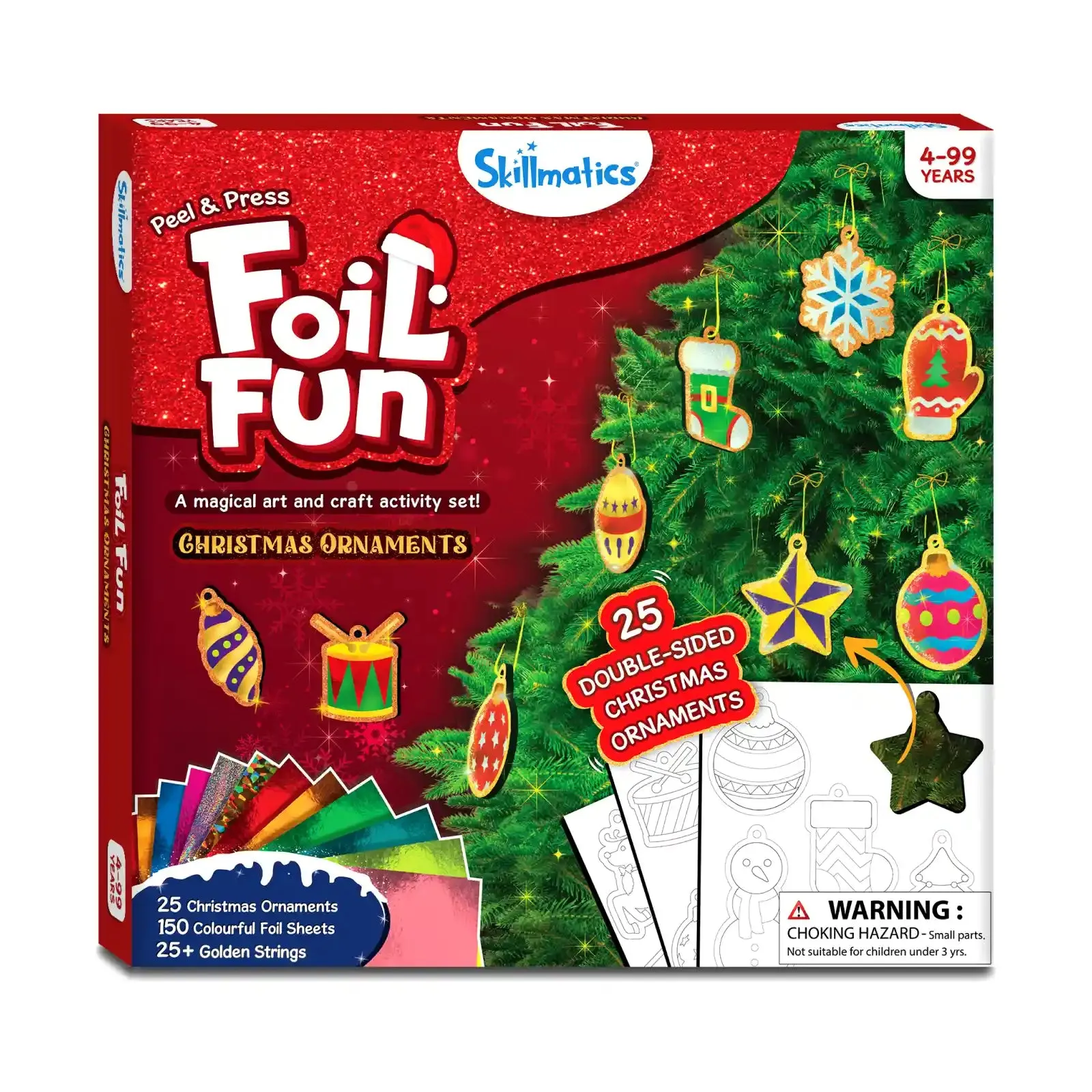 Foil Fun: Christmas Ornaments | No Mess Art Kit (ages 4 )