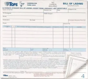 Hazardous Material Short Form 8-1/2 X 7 Four-Part Carbonless 50 Forms