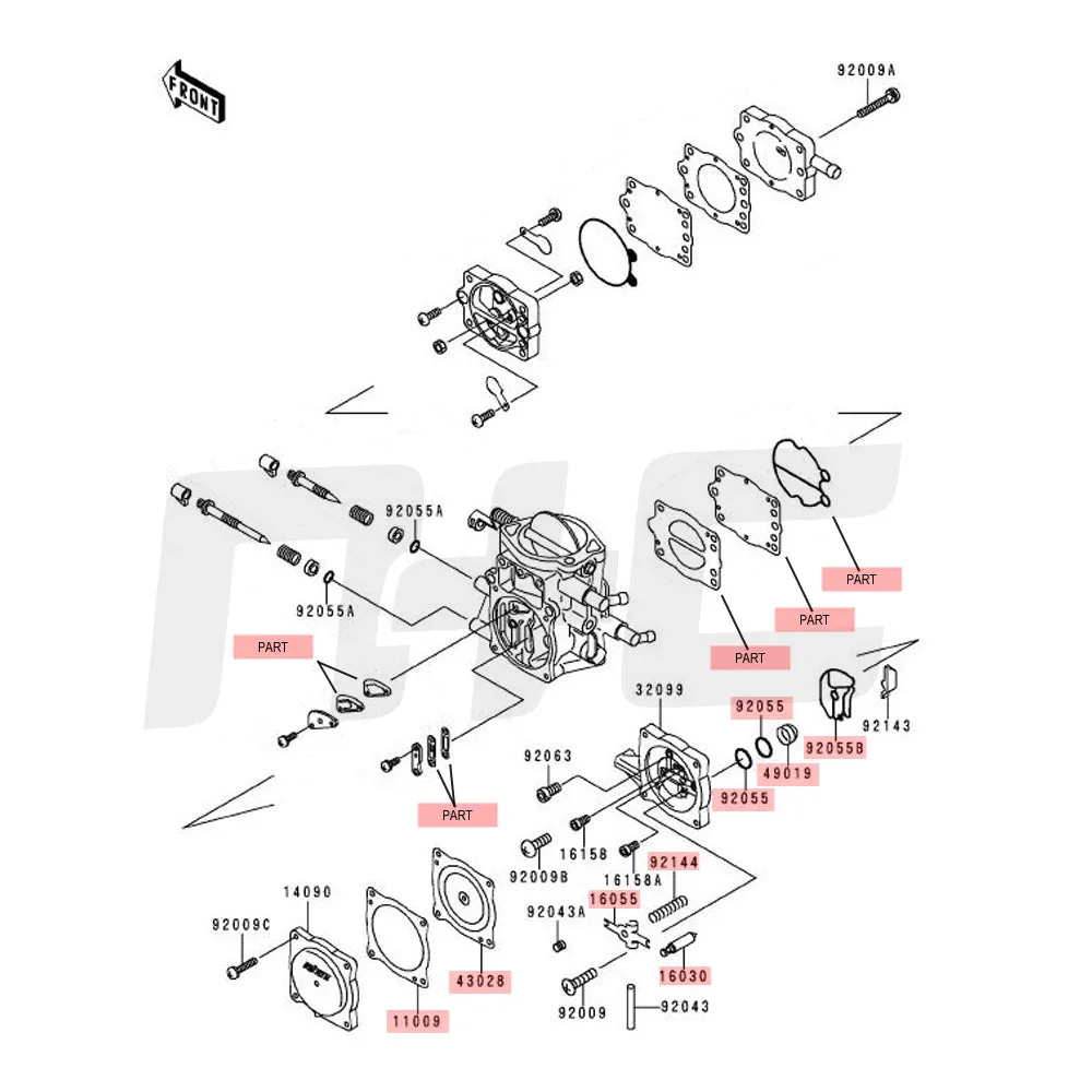 KEIHIN 38mm, 40mm OEM Type & CDKII Carburetor Rebuild Kit