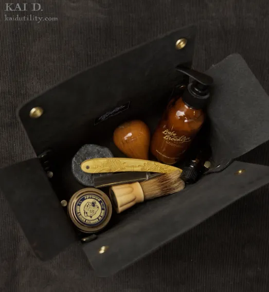 Leather Dopp Kit - Black