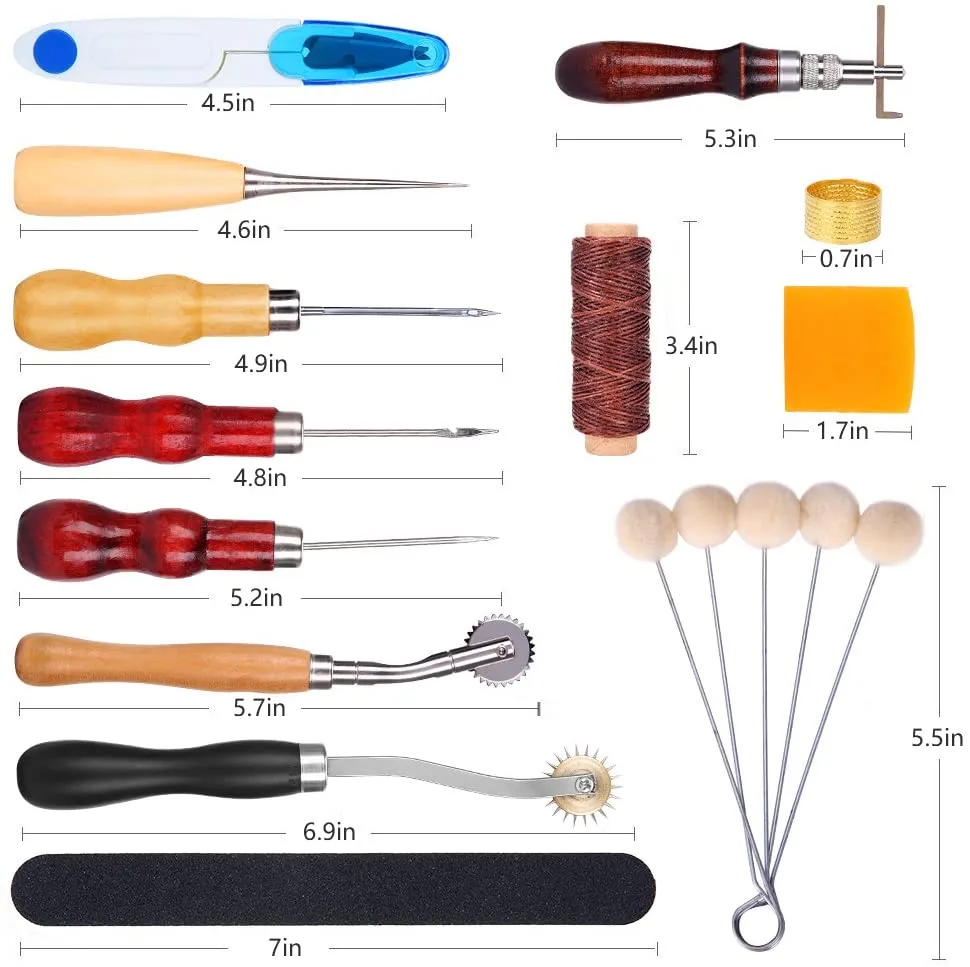 Leather Sewing Tools YESURPRISE 22 Pcs | Leather Craft Kit