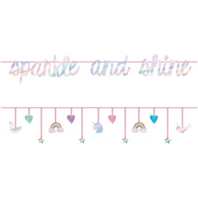 Magical Rainbow "Sparkle and Shine" Birthday Double Banner Kit Decoration