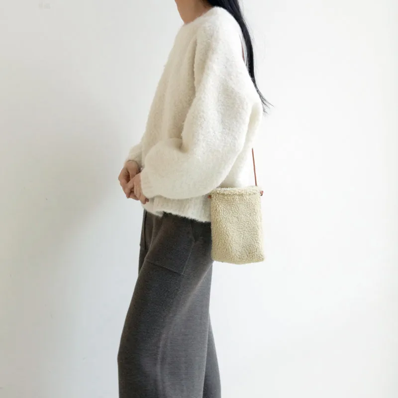 Mini Faux Fur Crossbody Phone Bag Side Bags For Women