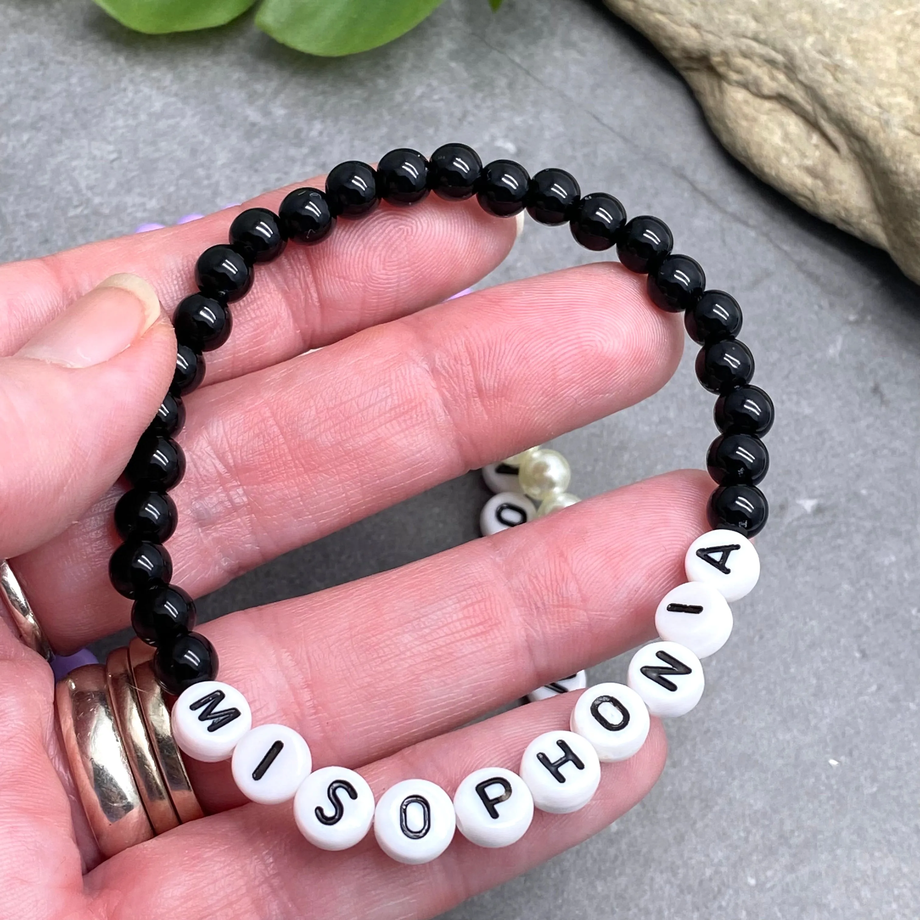 MISOPHONIA Acrylic Letter Bead Bracelet