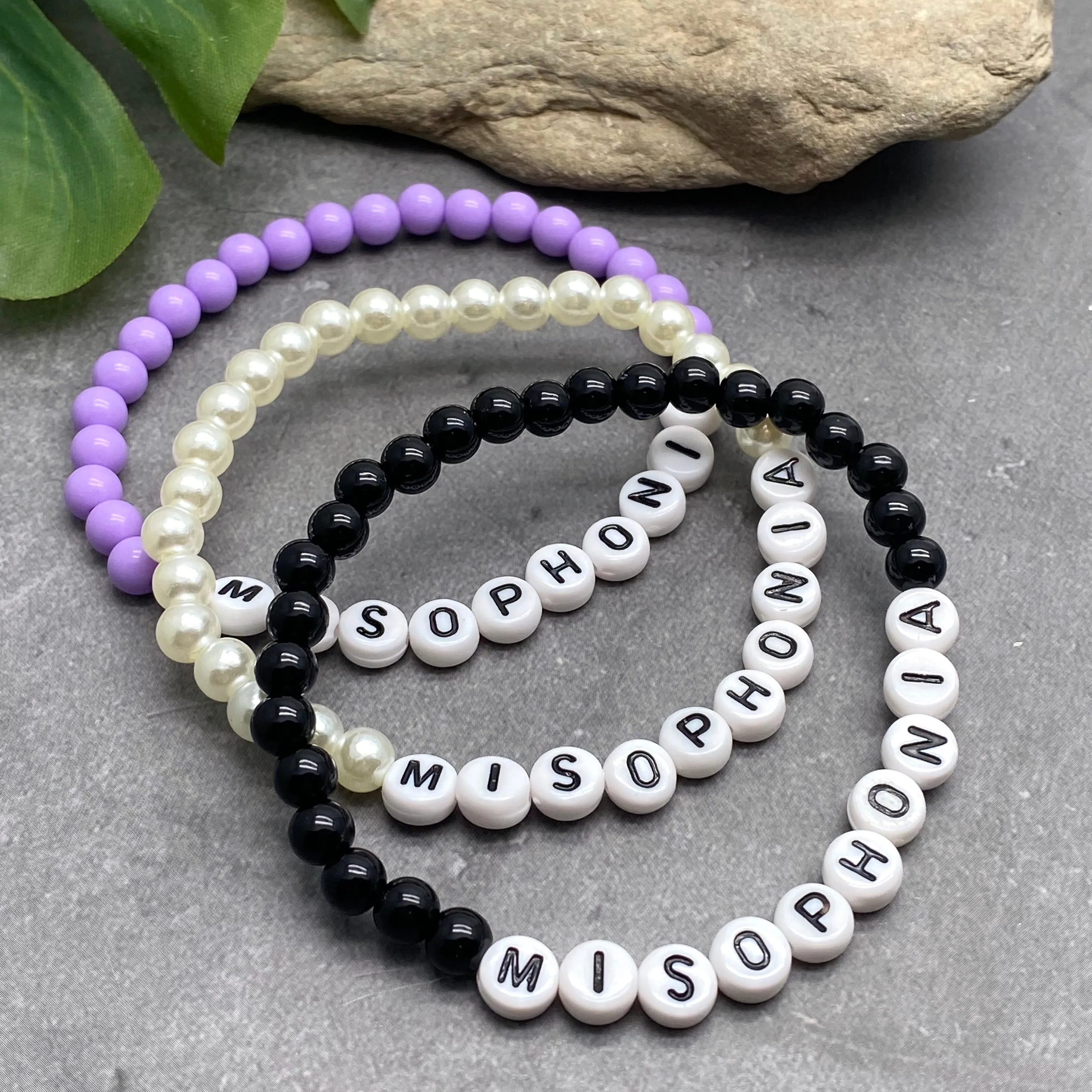 MISOPHONIA Acrylic Letter Bead Bracelet