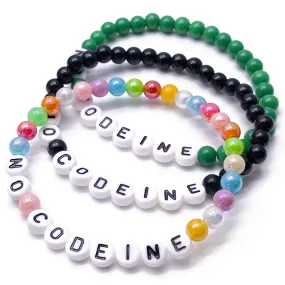 NO CODEINE Acrylic Letter Bead Bracelet