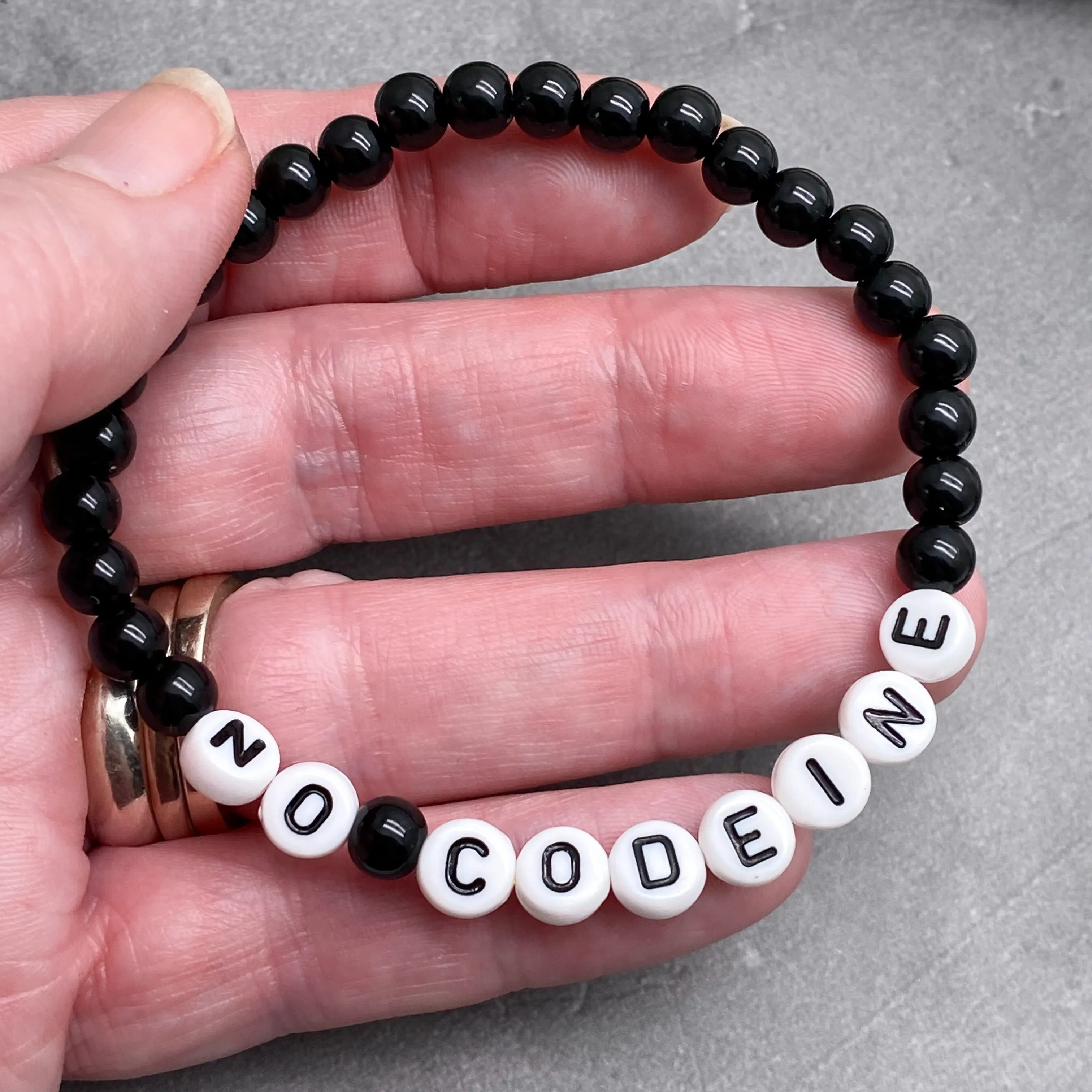NO CODEINE Acrylic Letter Bead Bracelet