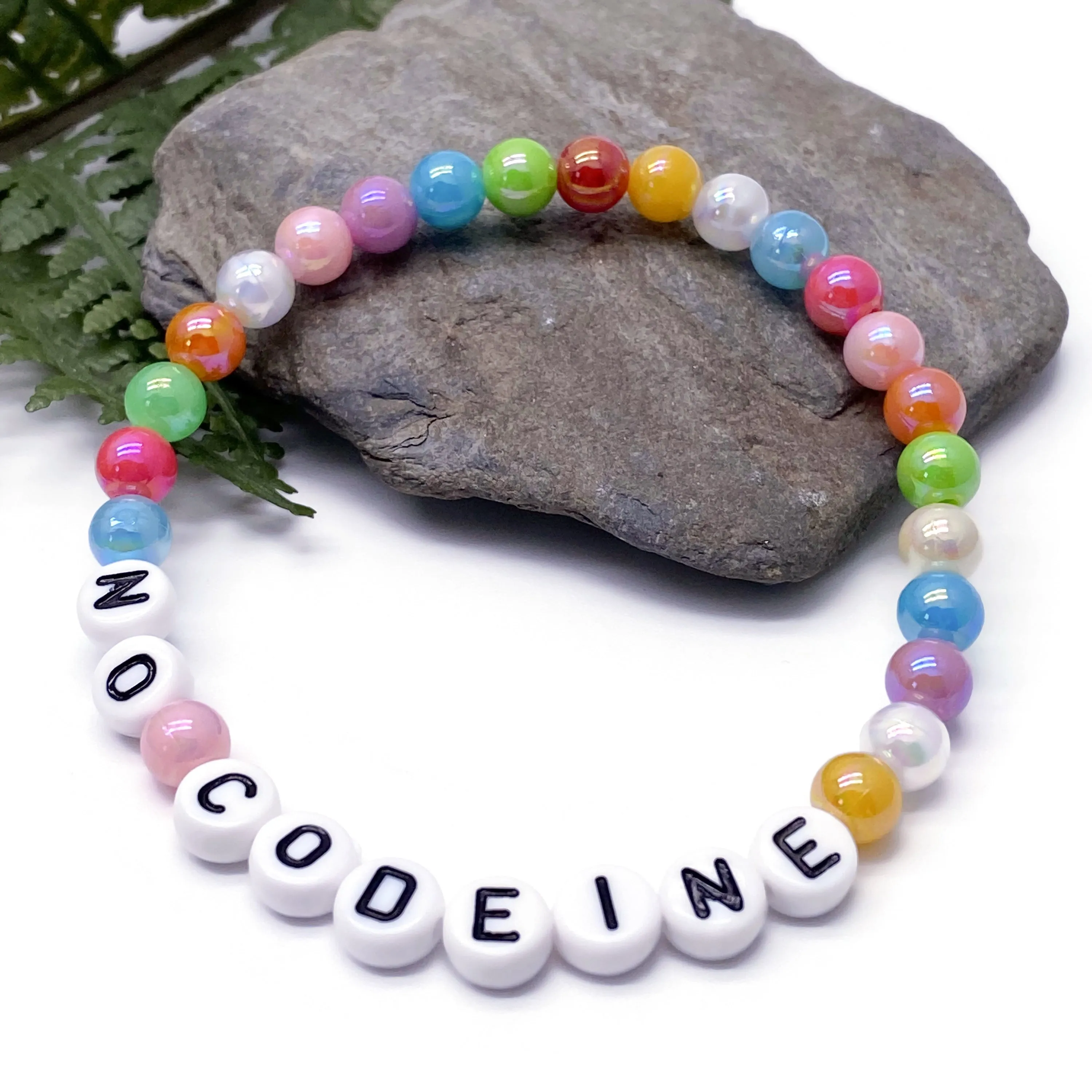 NO CODEINE Acrylic Letter Bead Bracelet