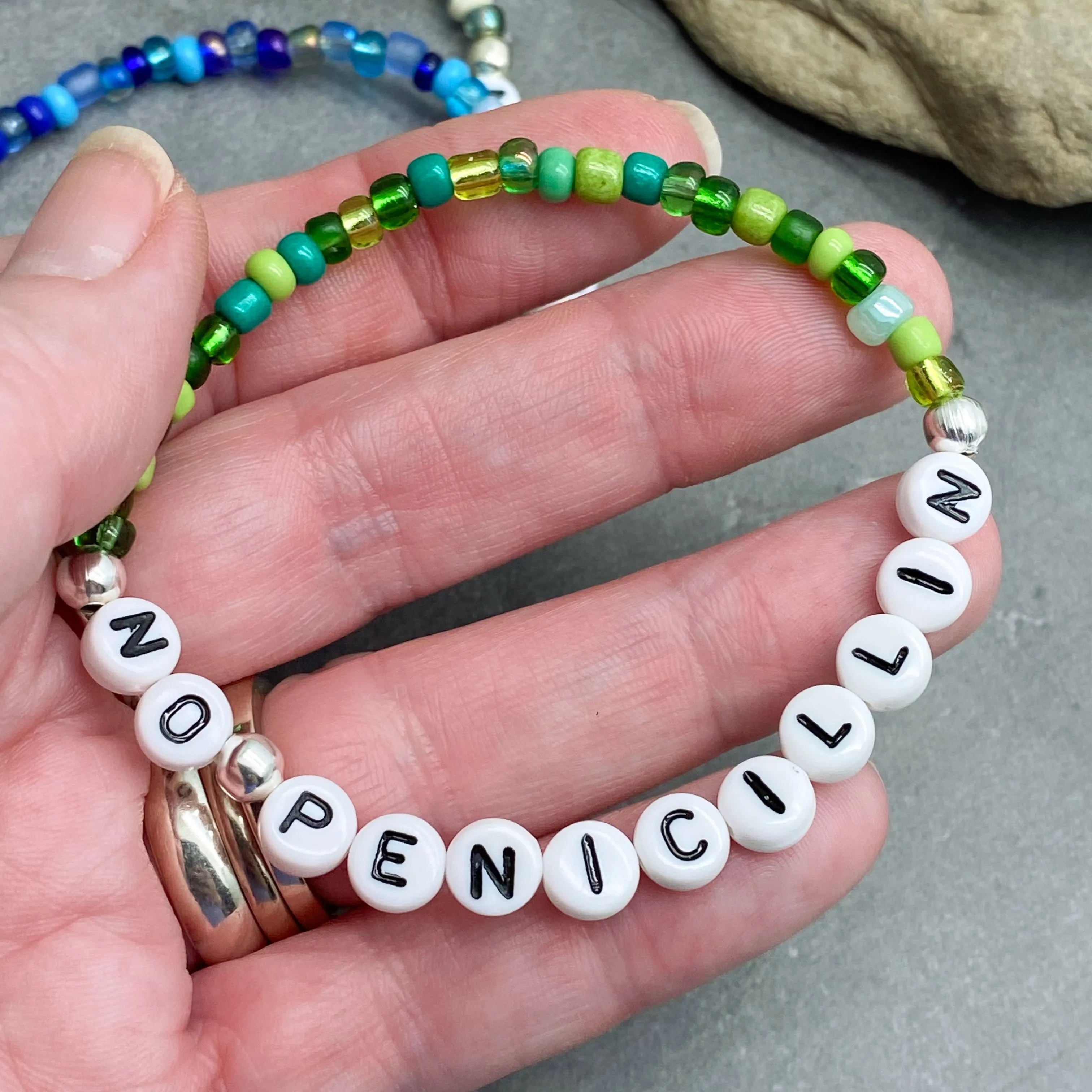 NO PENICILLIN Glass Seed Bead Bracelet