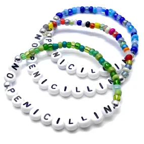 NO PENICILLIN Glass Seed Bead Bracelet