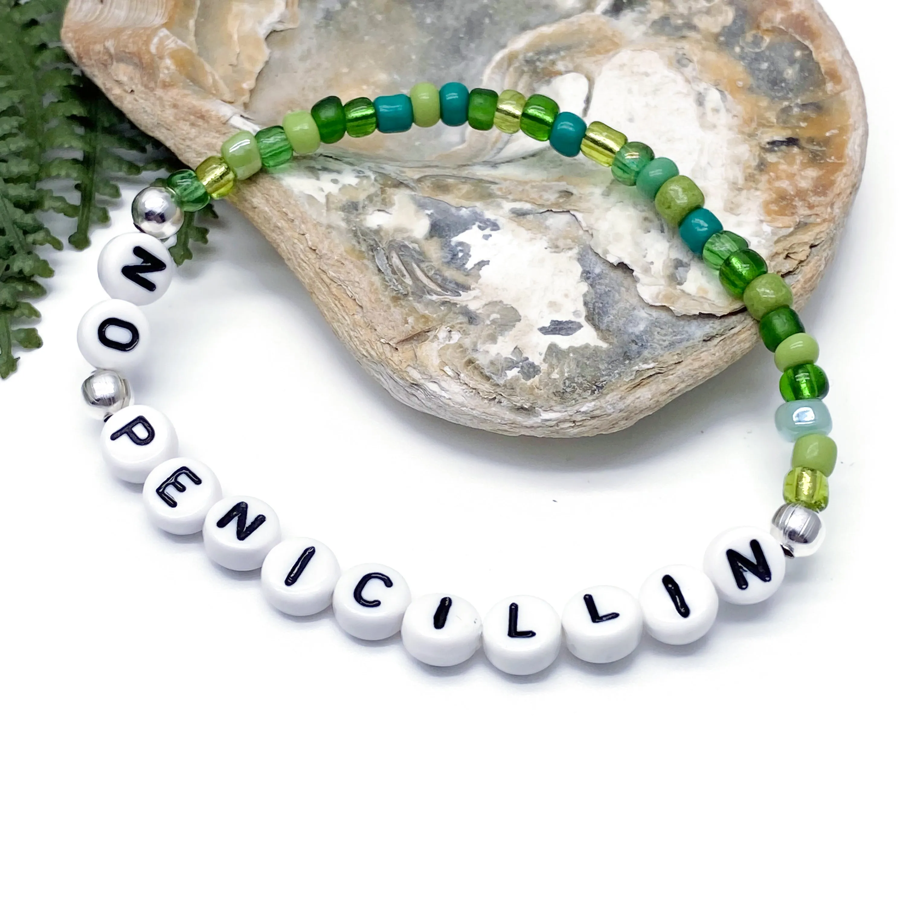 NO PENICILLIN Glass Seed Bead Bracelet