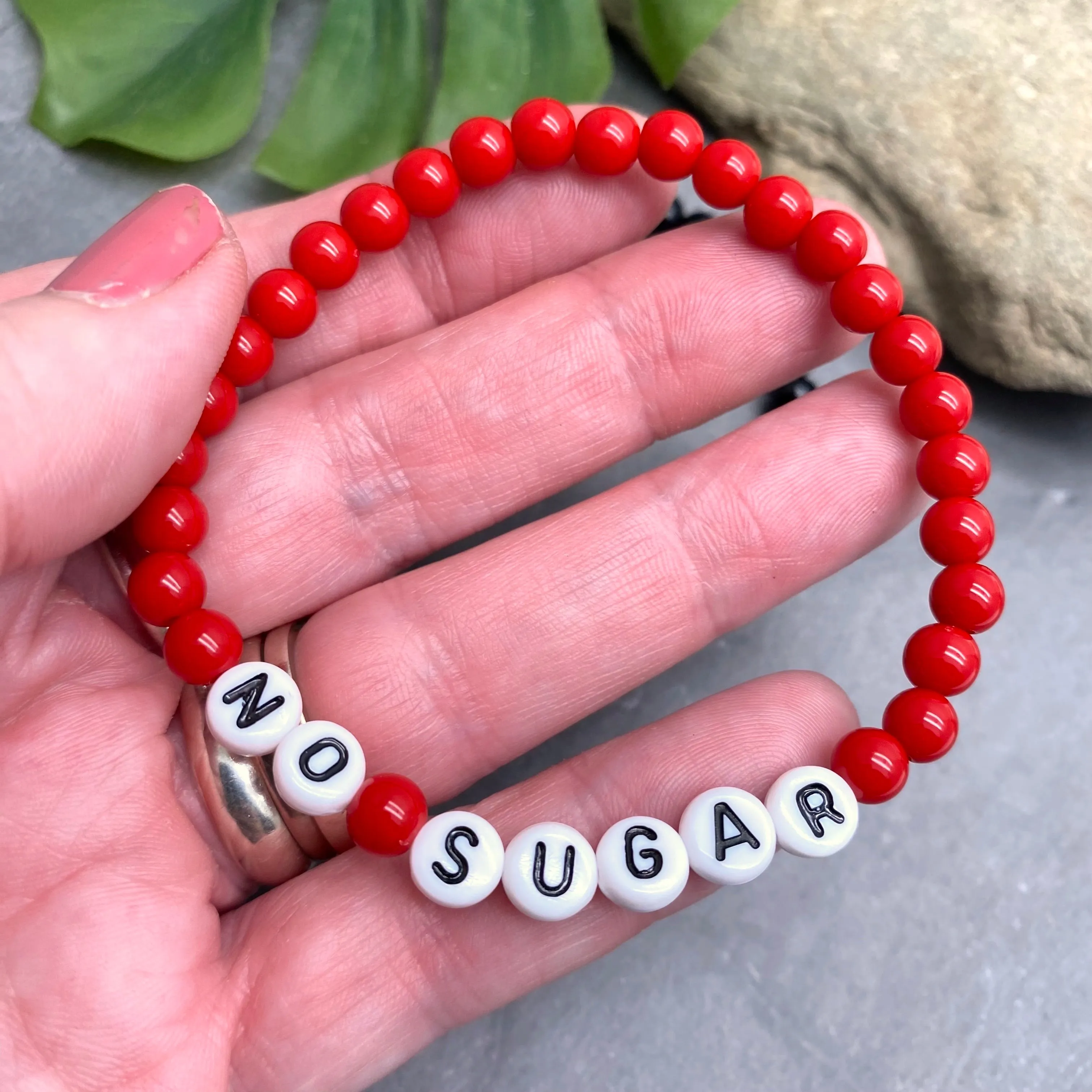 NO SUGAR Acrylic Letter Bead Bracelet