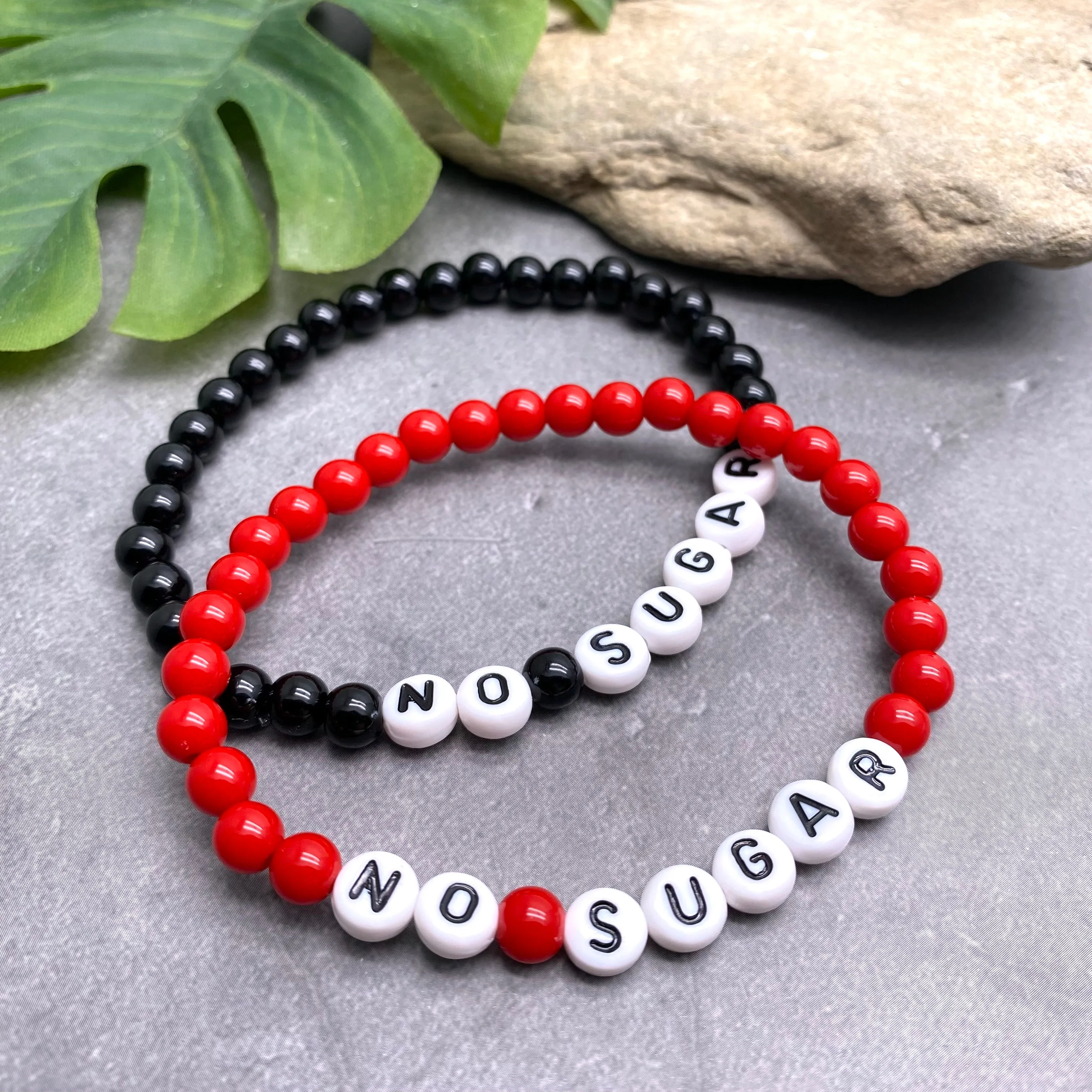 NO SUGAR Acrylic Letter Bead Bracelet